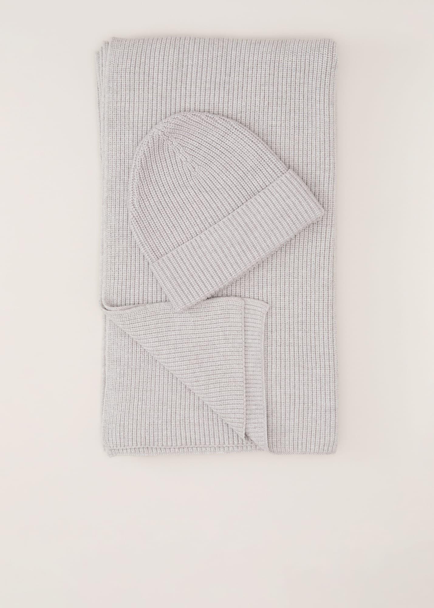 Grey Ribbed Beany Hat