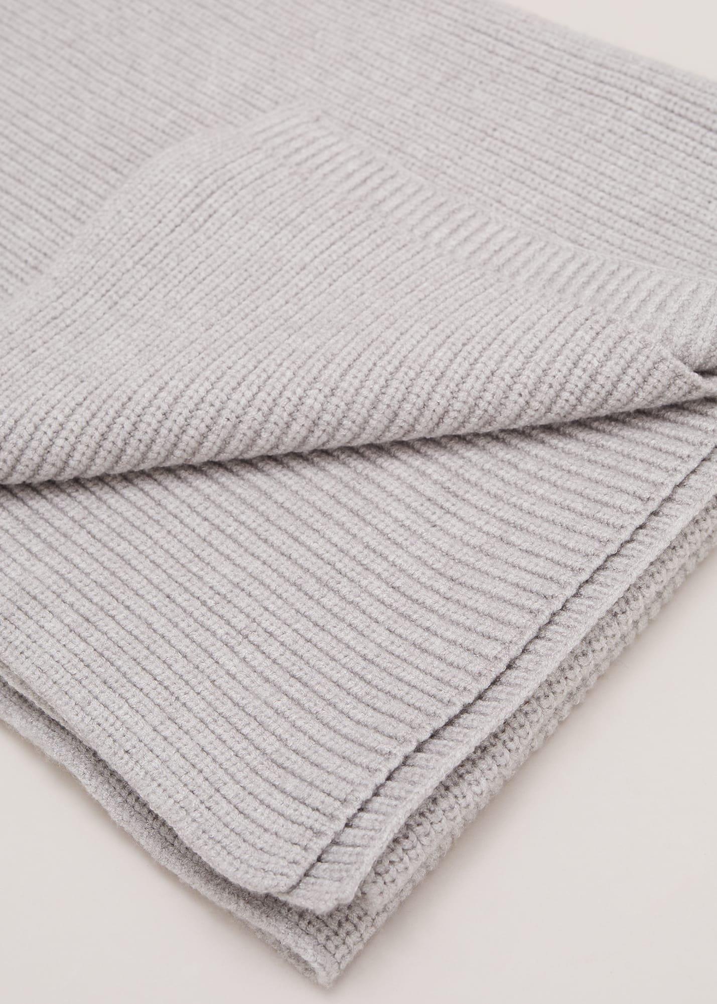 Grey Ribbed Oversized Scarf