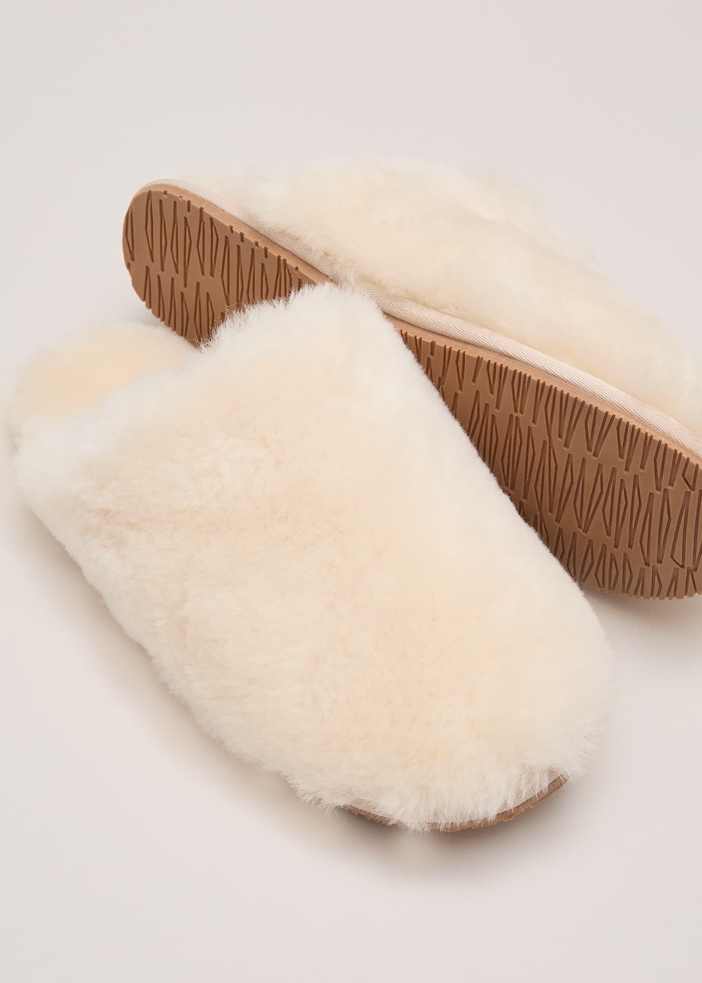 Shearling Closed Toe Slipper Mule