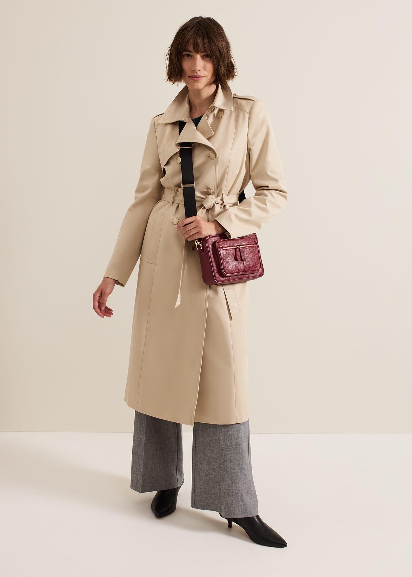 Burgundy Leather Cross Body Bag
