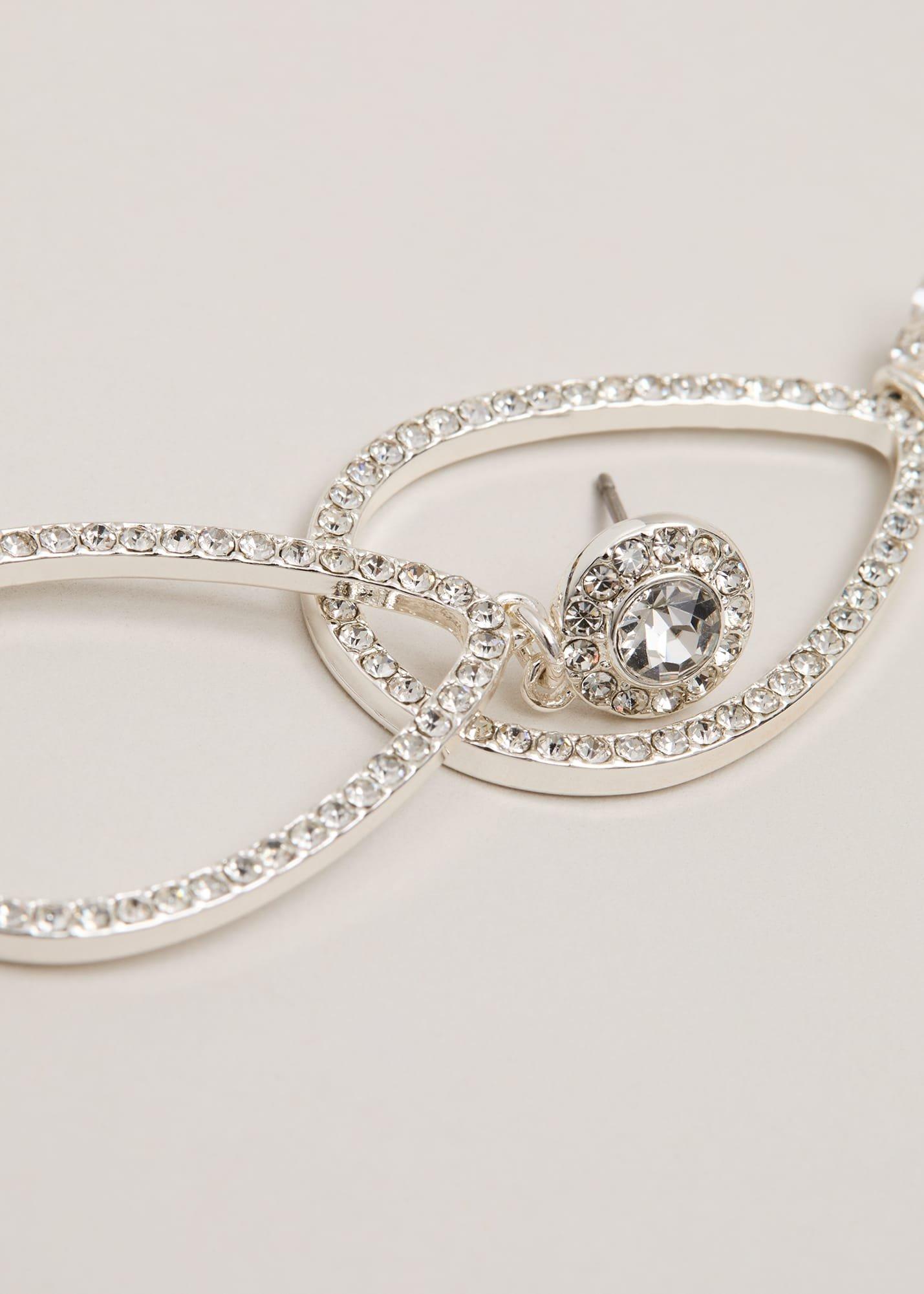 Silver Sparkle Tear Drop Earring