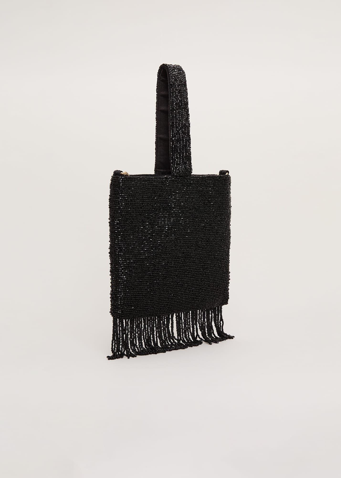 Black Beaded Tassle Bag