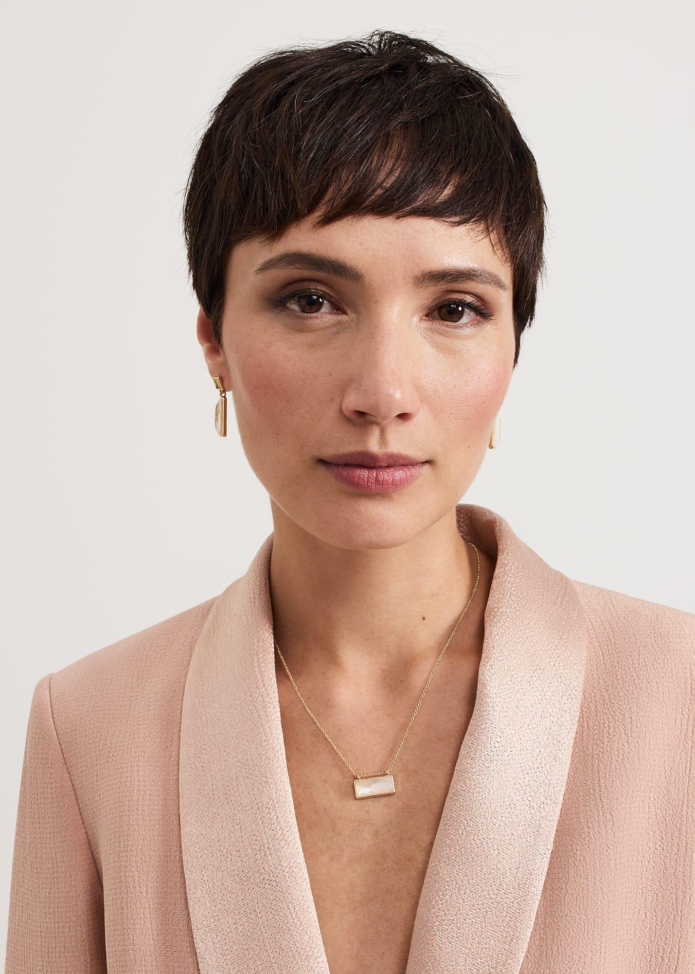 Stone Earring And Necklace Set