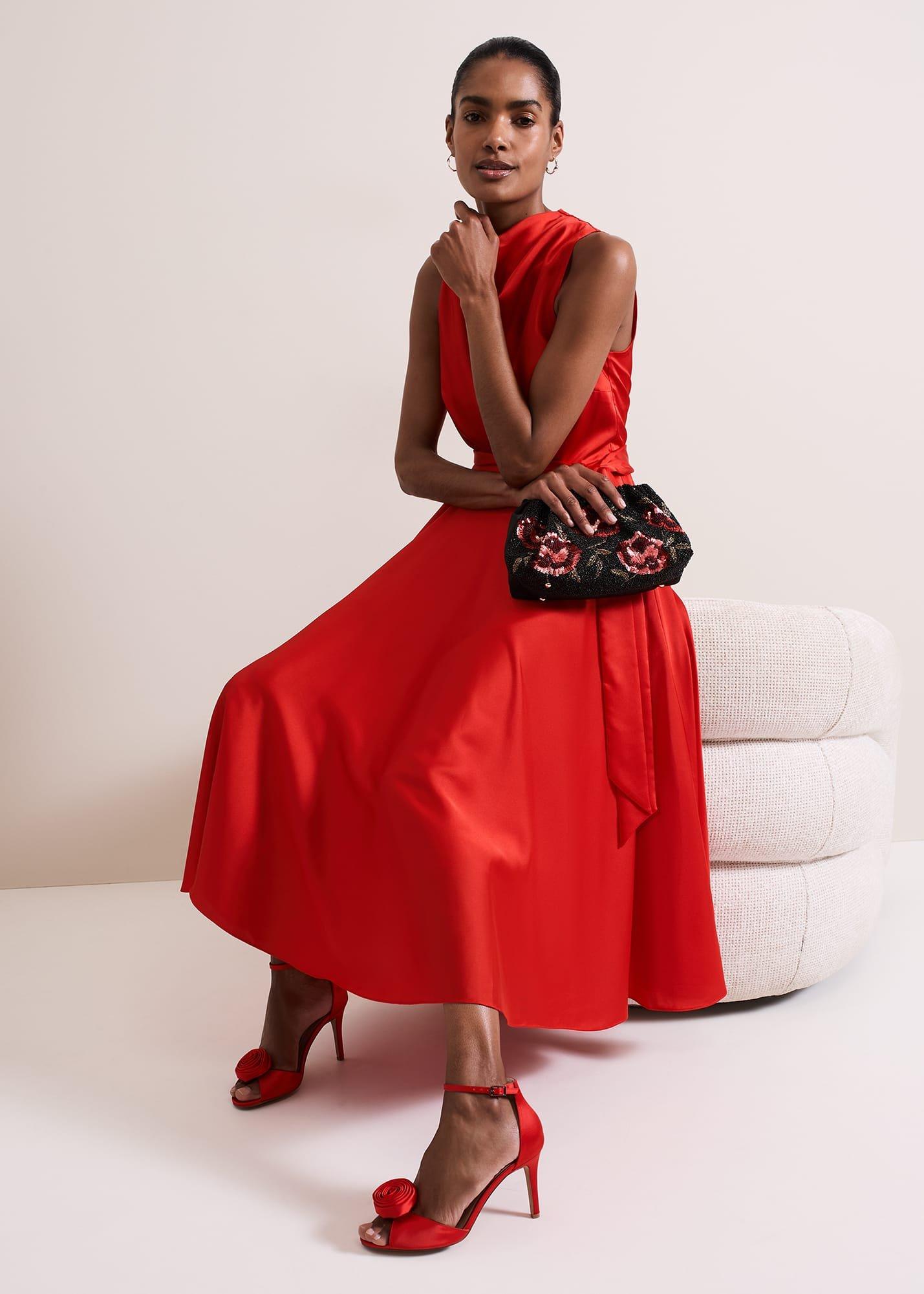 Rose Beaded Clutch Bag