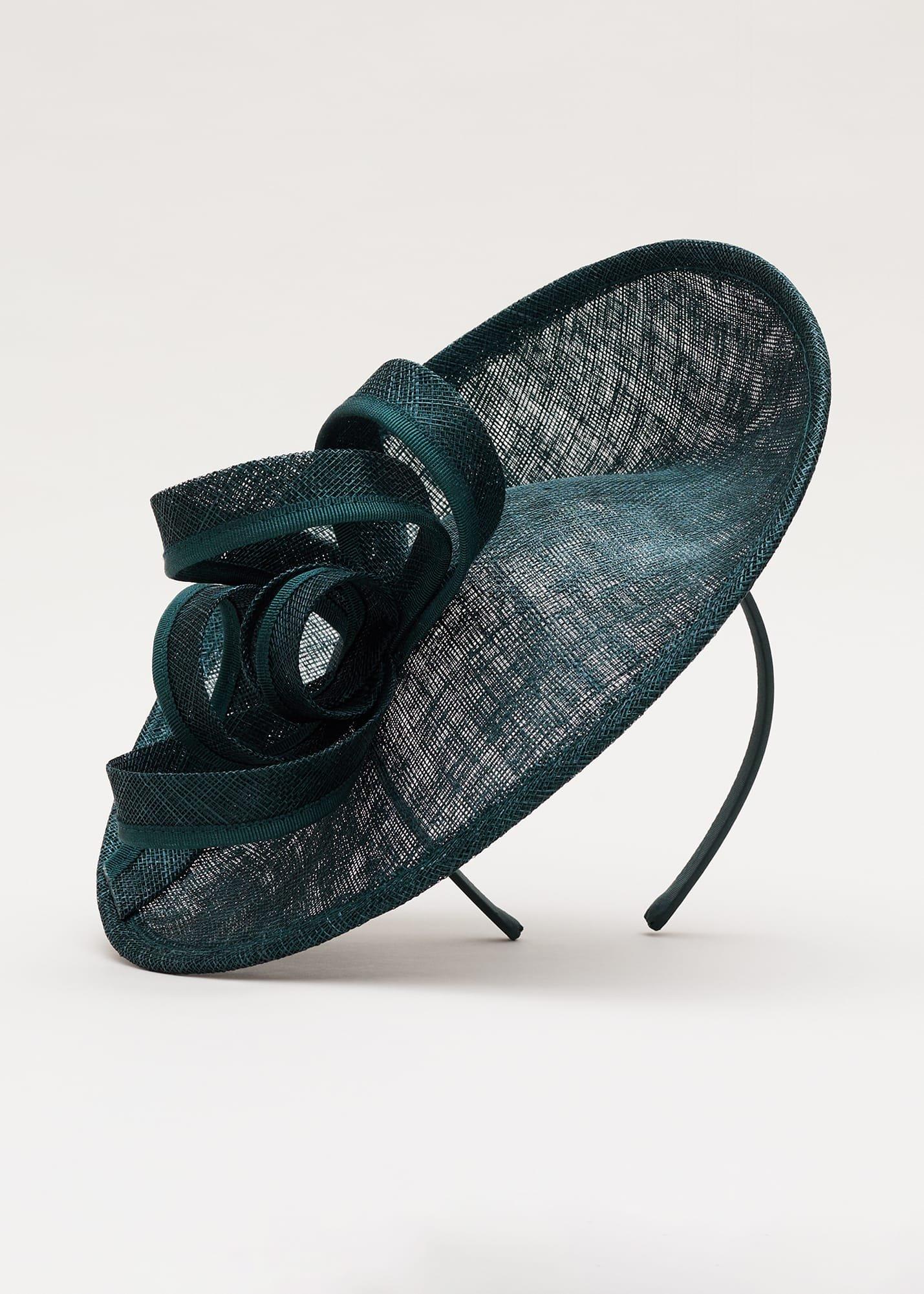 Teal Grossgrain Twist Oval Fascinator