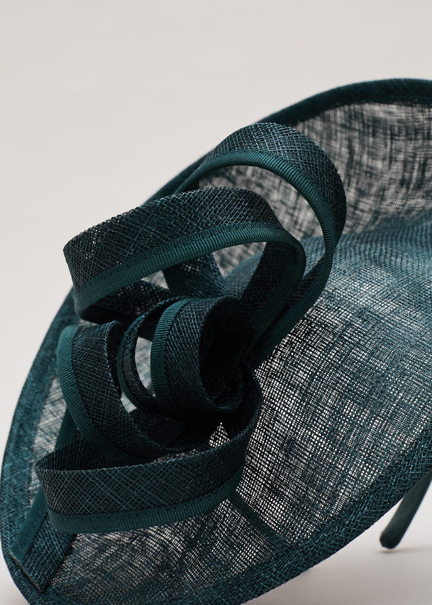 Teal Grossgrain Twist Oval Fascinator