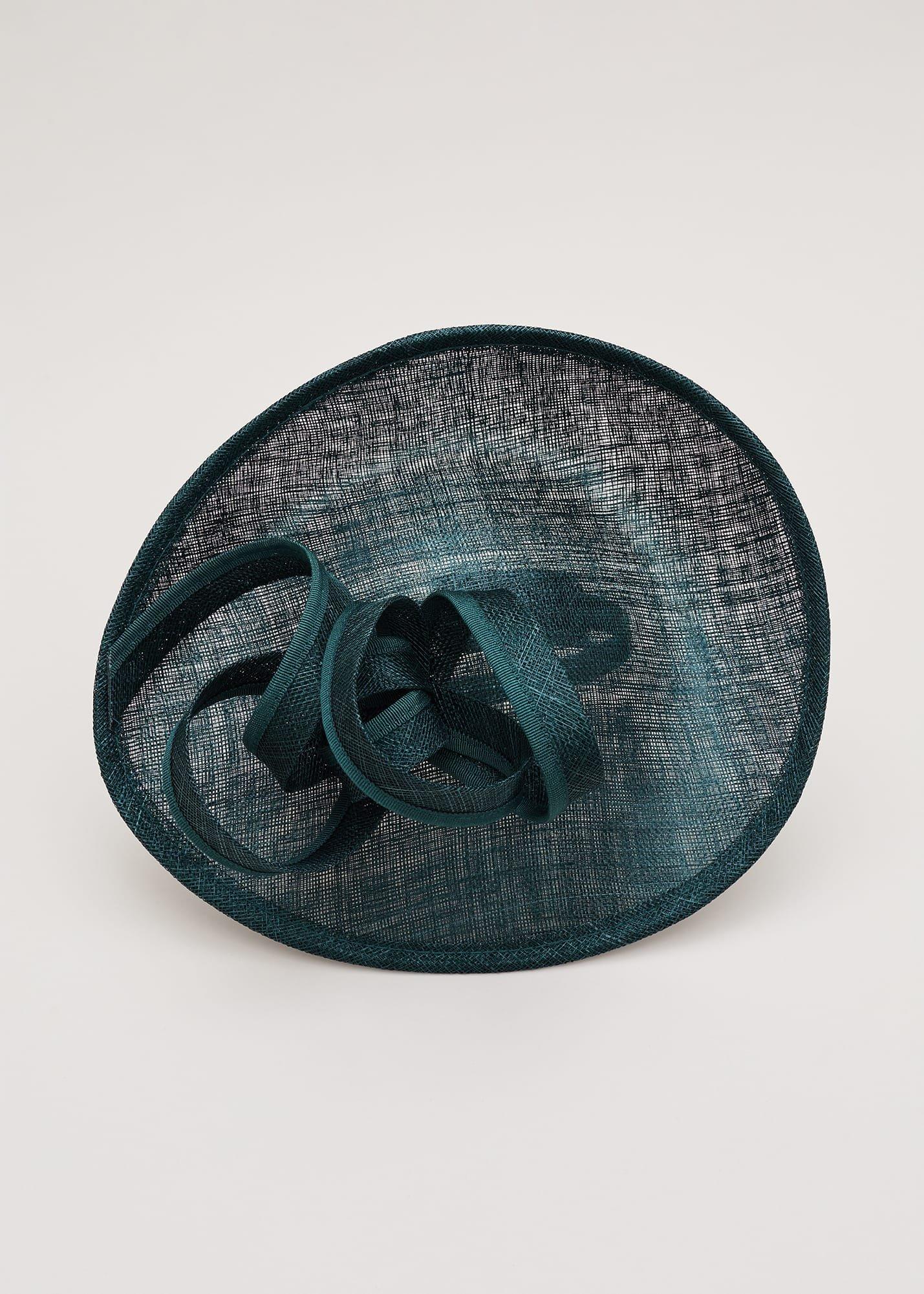 Teal Grossgrain Twist Oval Fascinator