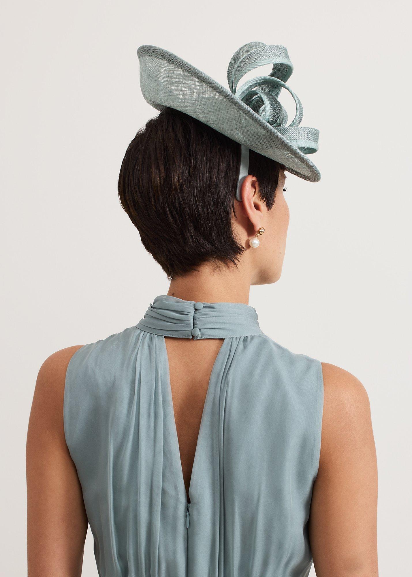 Green Grossgrain Twist Oval Fascinator