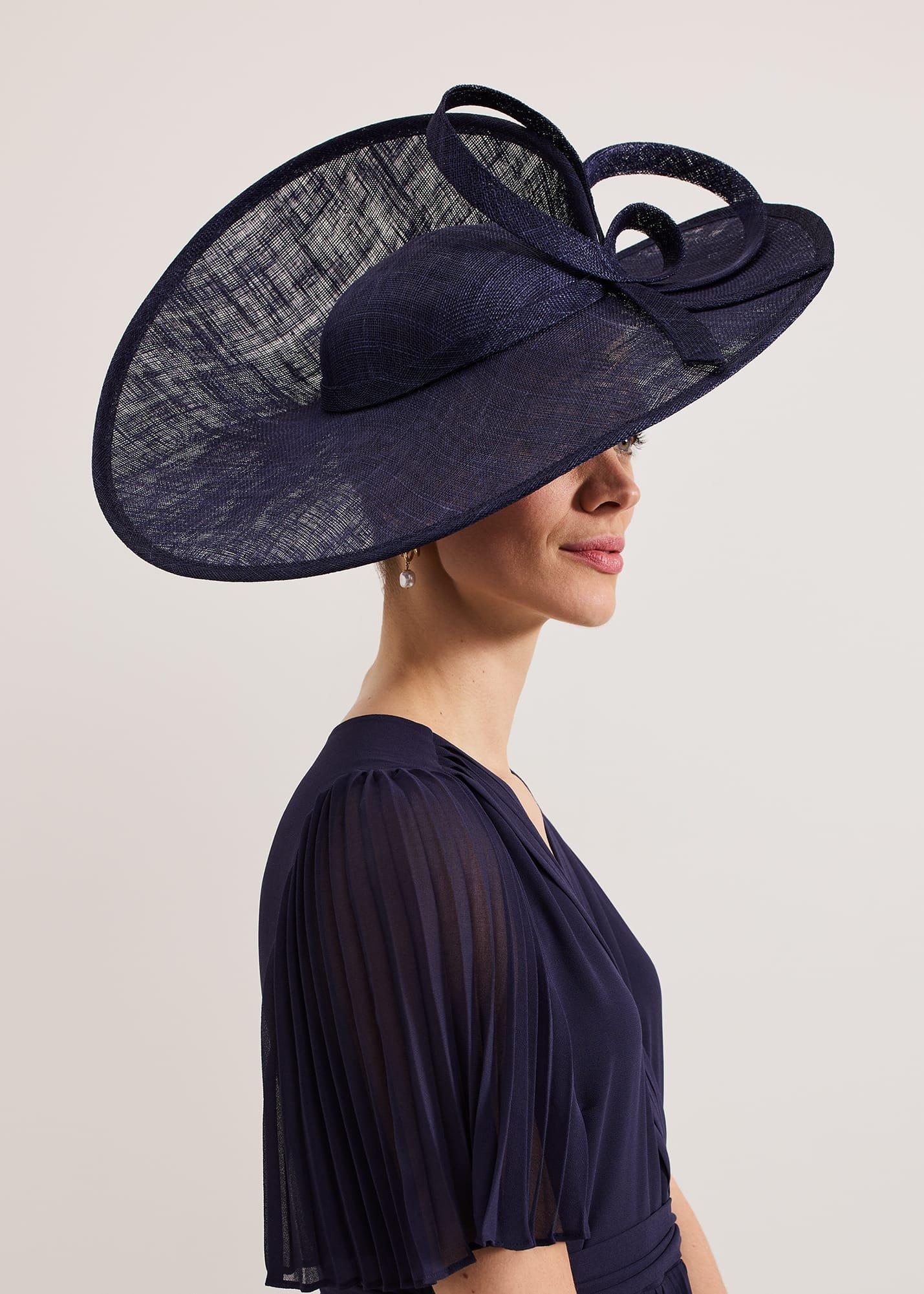 Navy Twist Back Statement Fascinator