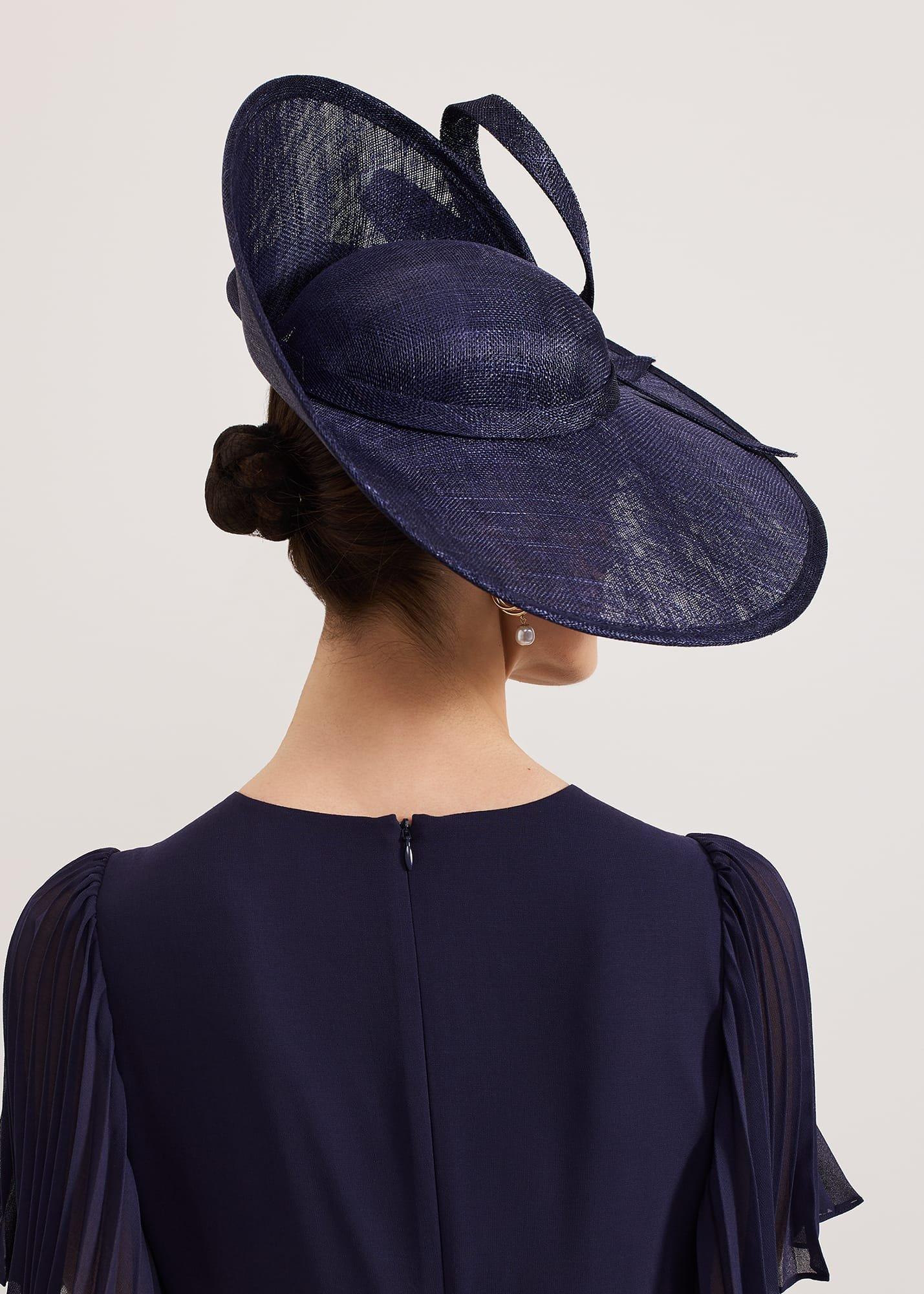 Navy Twist Back Statement Fascinator