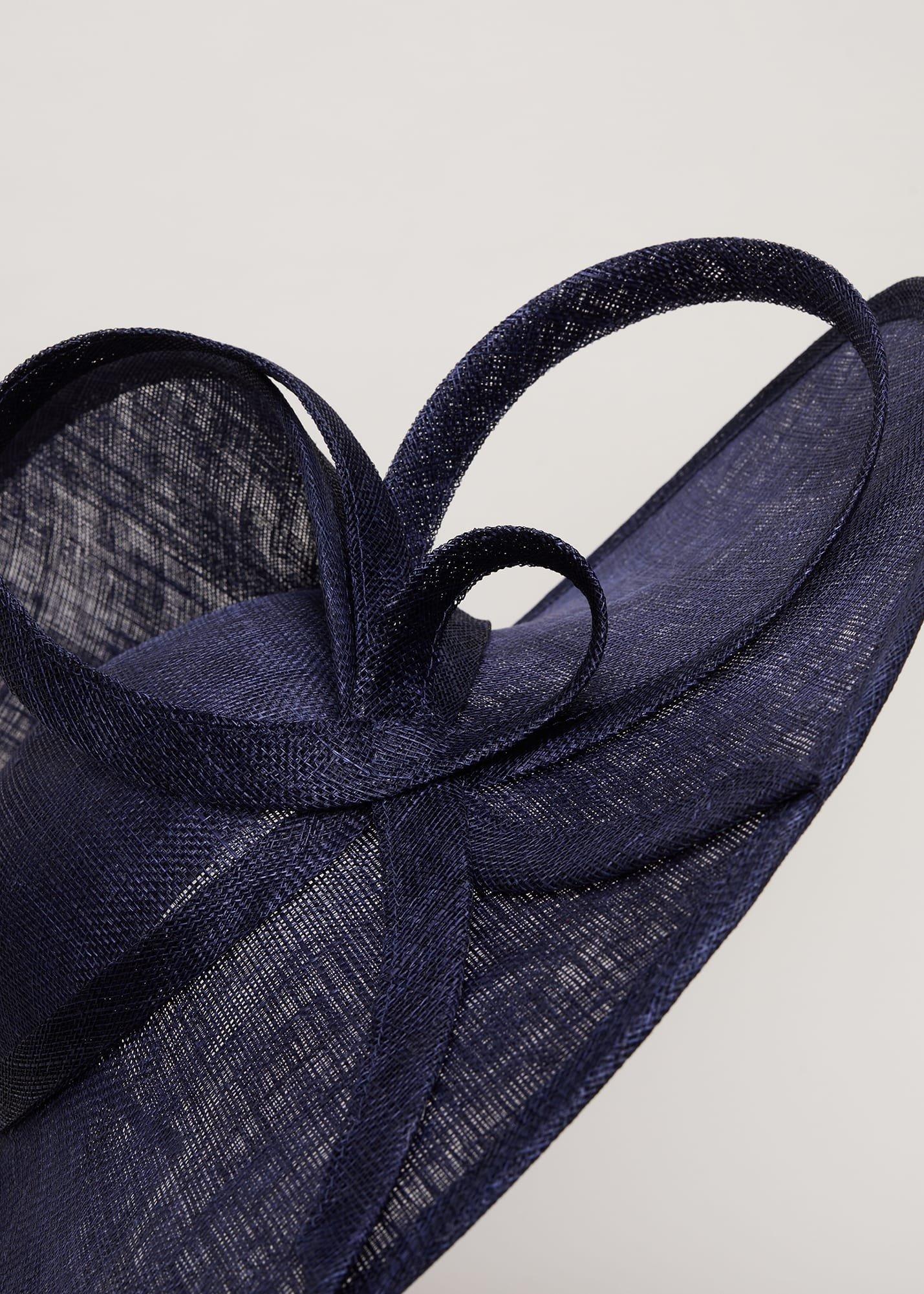 Navy Twist Back Statement Fascinator