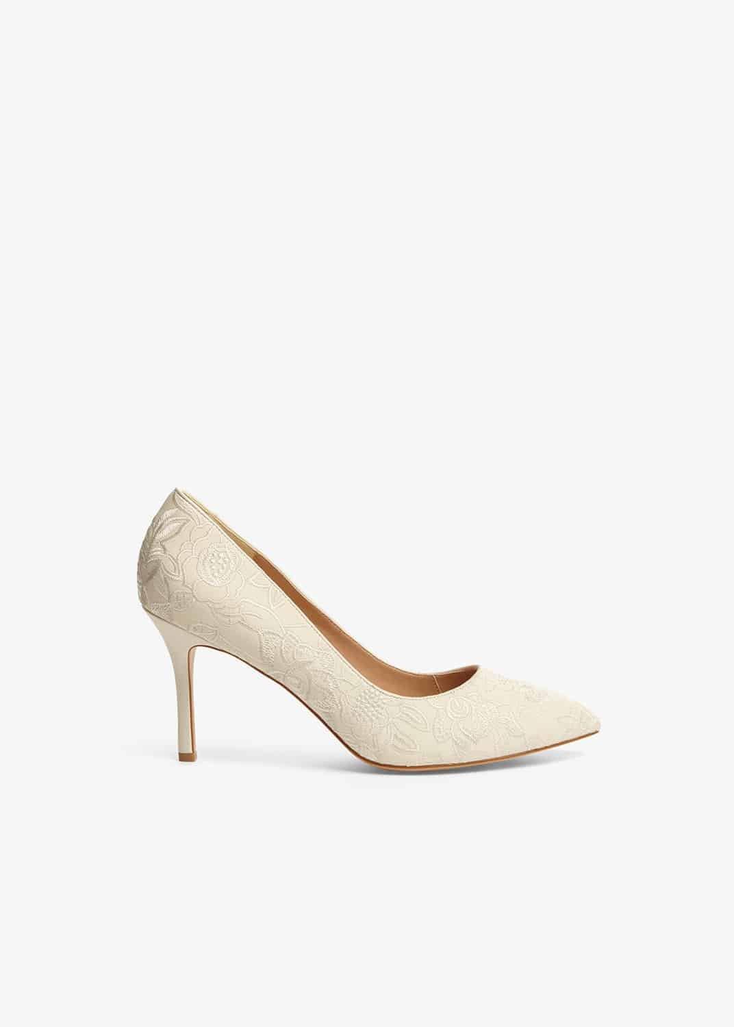 Ceri Embroidered Lace Court Shoes