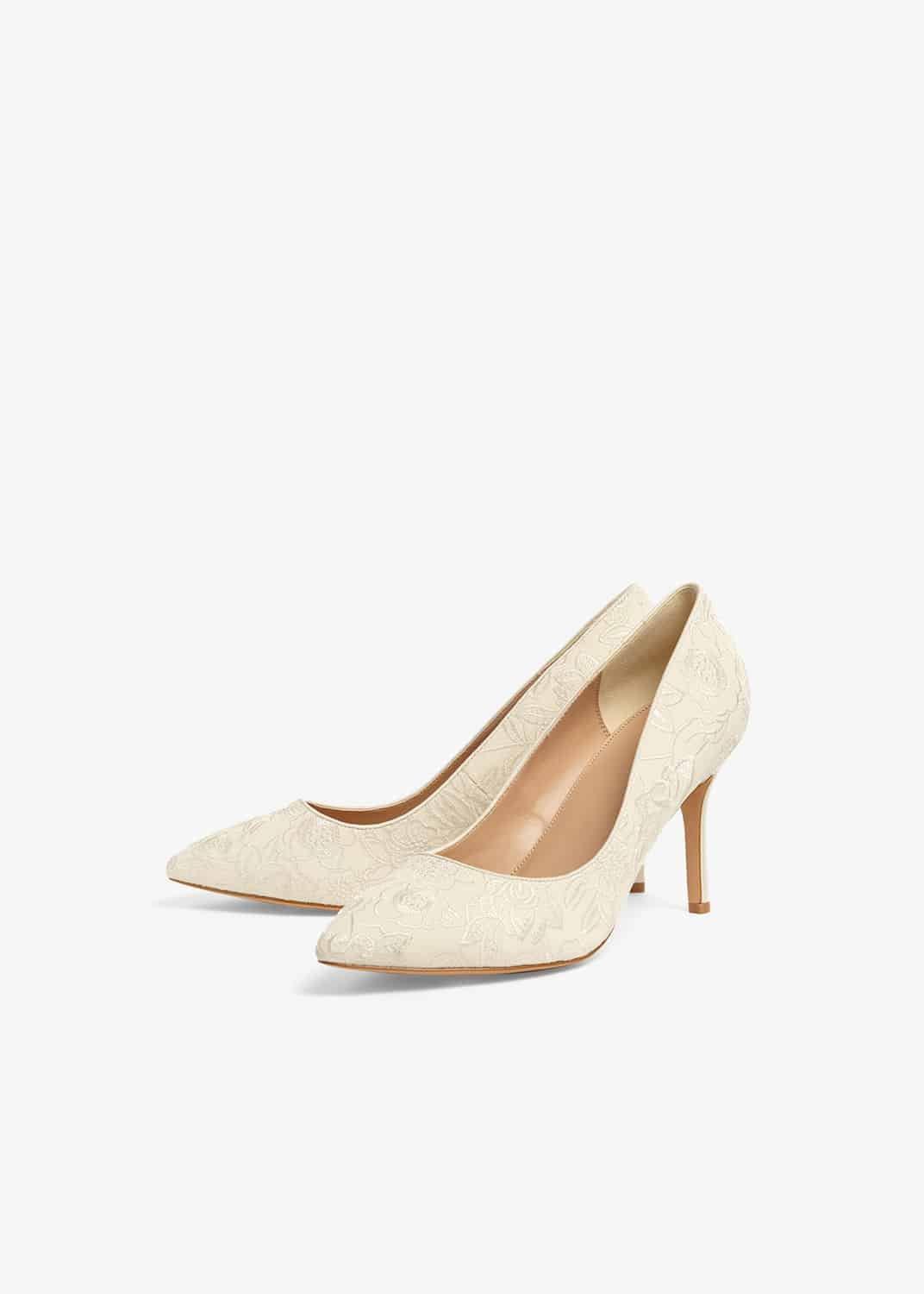 Ceri Embroidered Lace Court Shoes