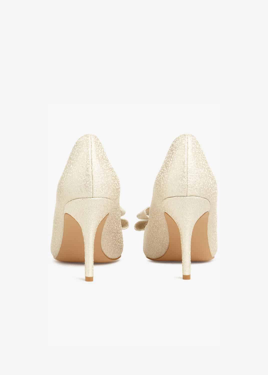 Ariel Metallic Bow Pointed Court Shoes