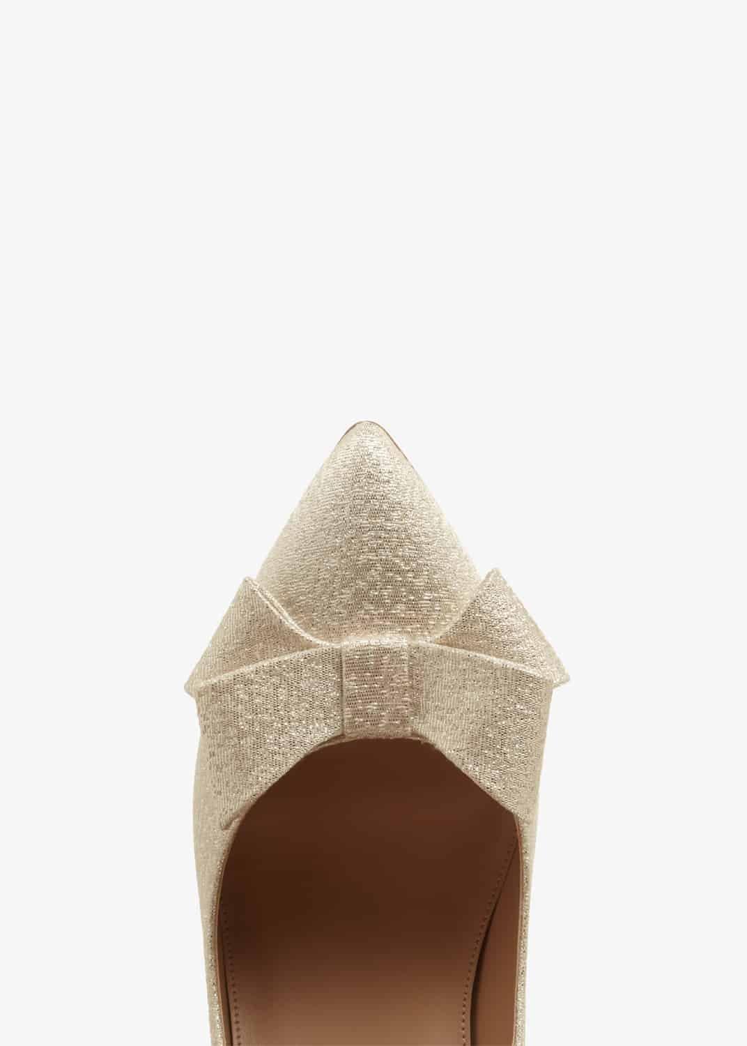Ariel Metallic Bow Pointed Court Shoes