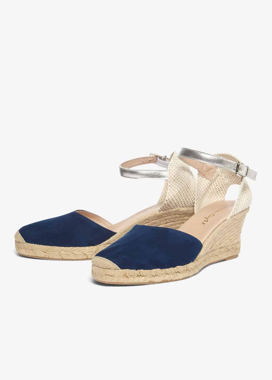 Kimmy Leather Espadrille Wedge Shoes