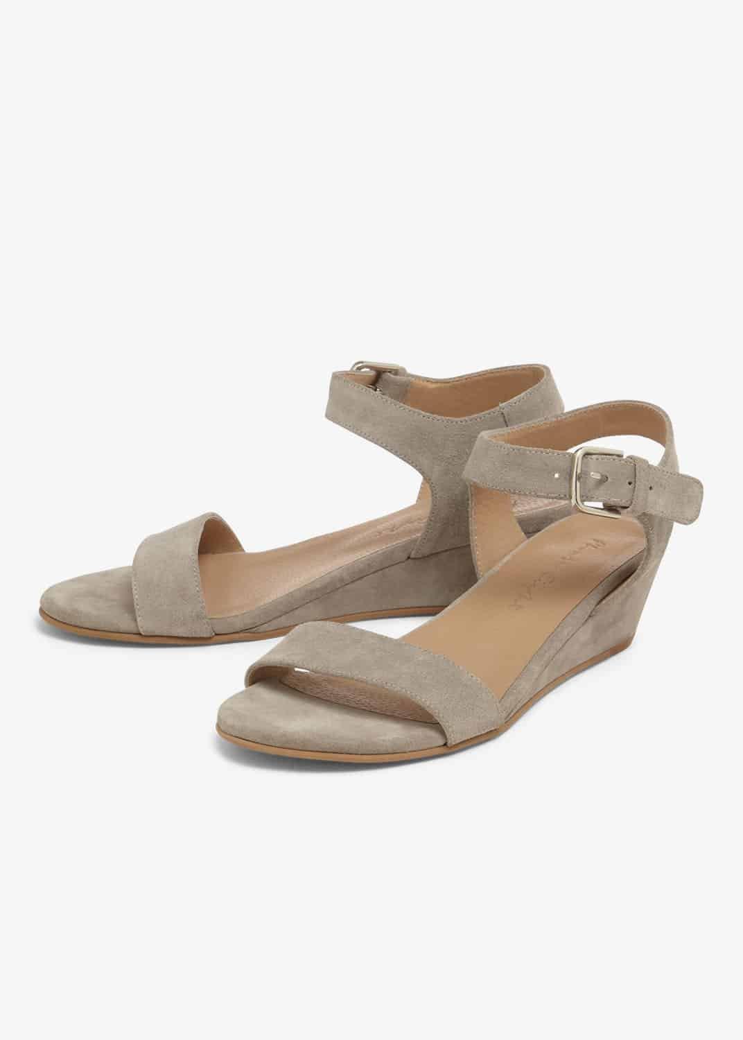 Barbara Leather Wedge Sandals
