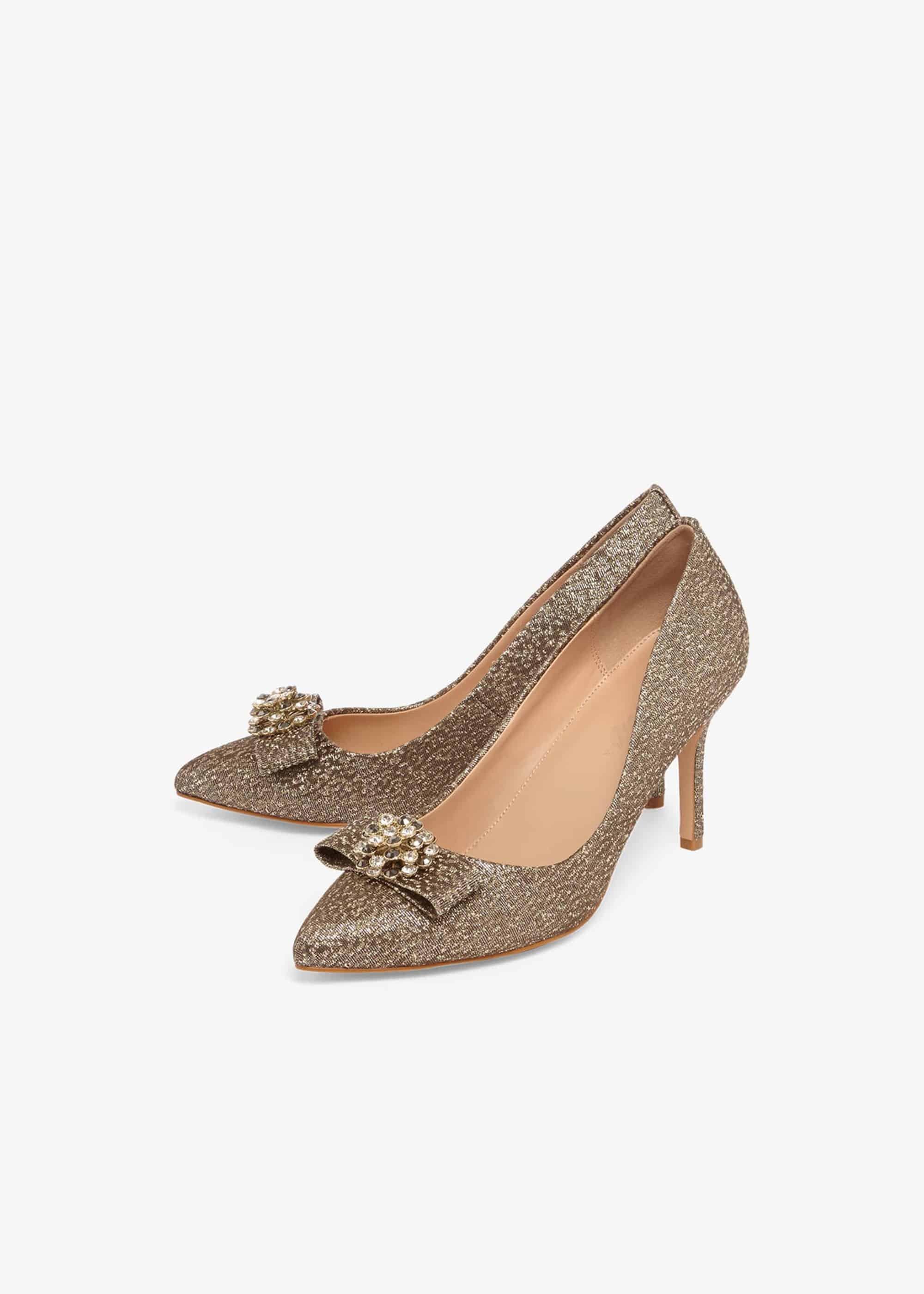 Jaden Metallic Jacqaurd Court Shoes