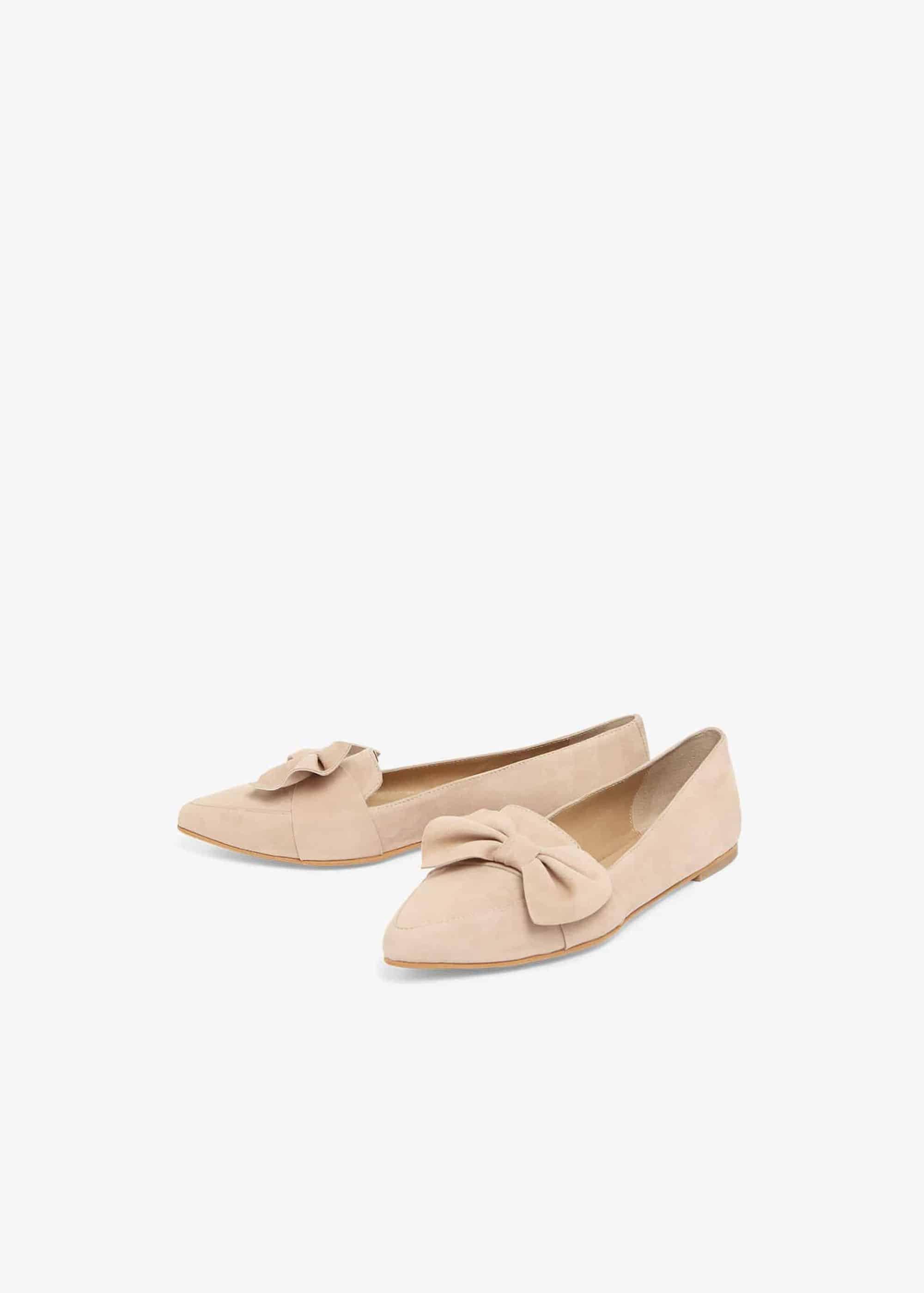 Salome Leather Side Bow Flat Shoes