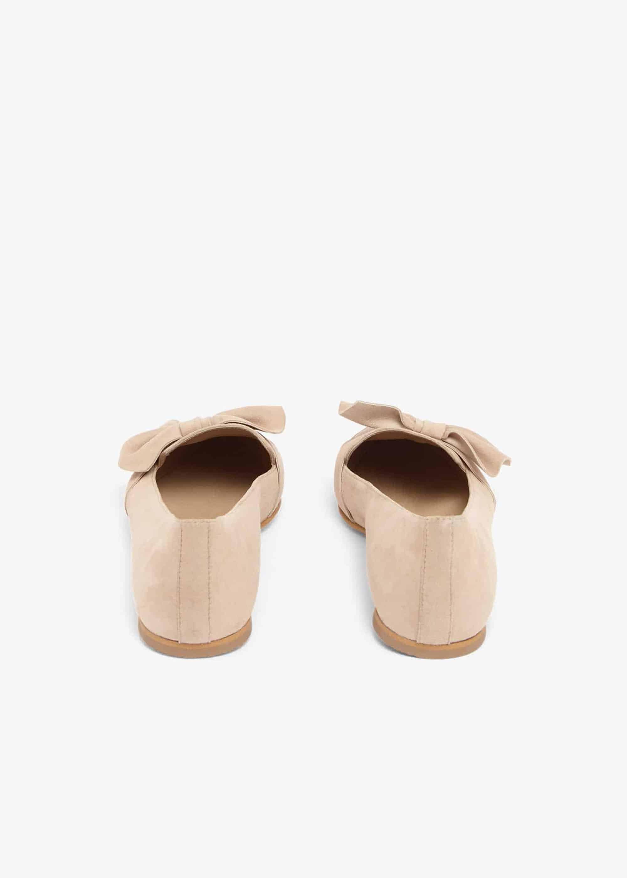 Salome Leather Side Bow Flat Shoes
