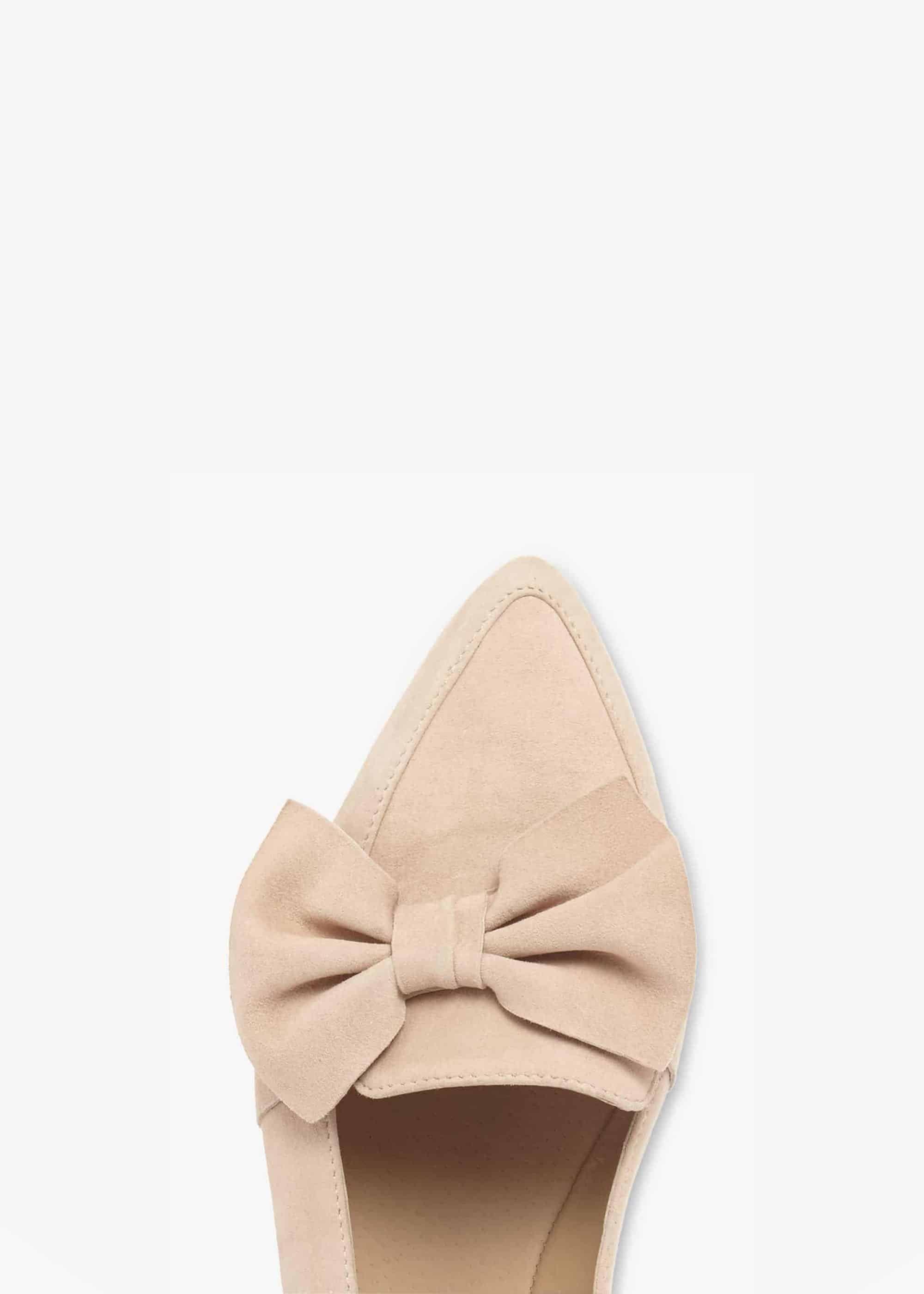 Salome Leather Side Bow Flat Shoes