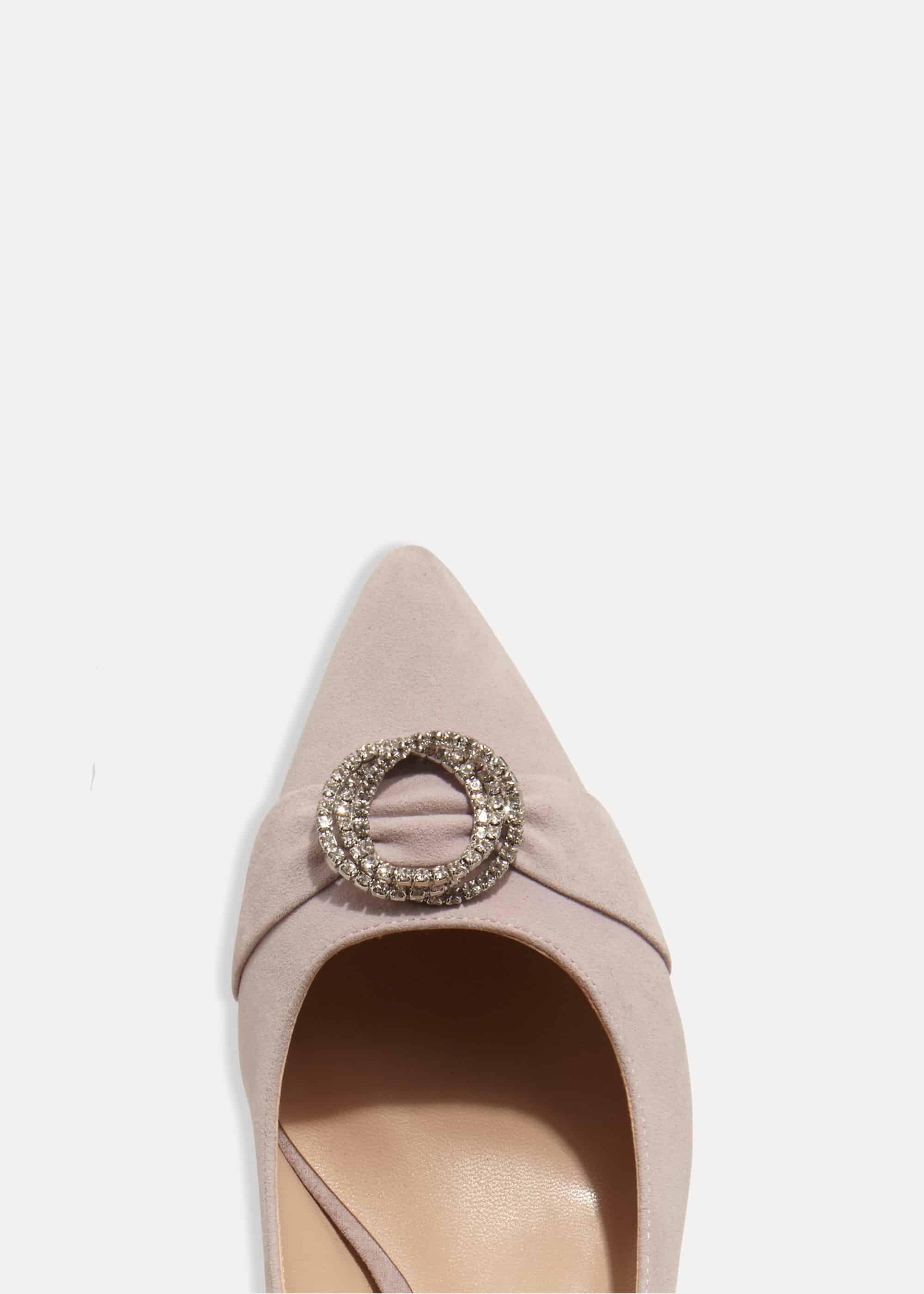 Joelle Jewelled Suede Kitten Heels