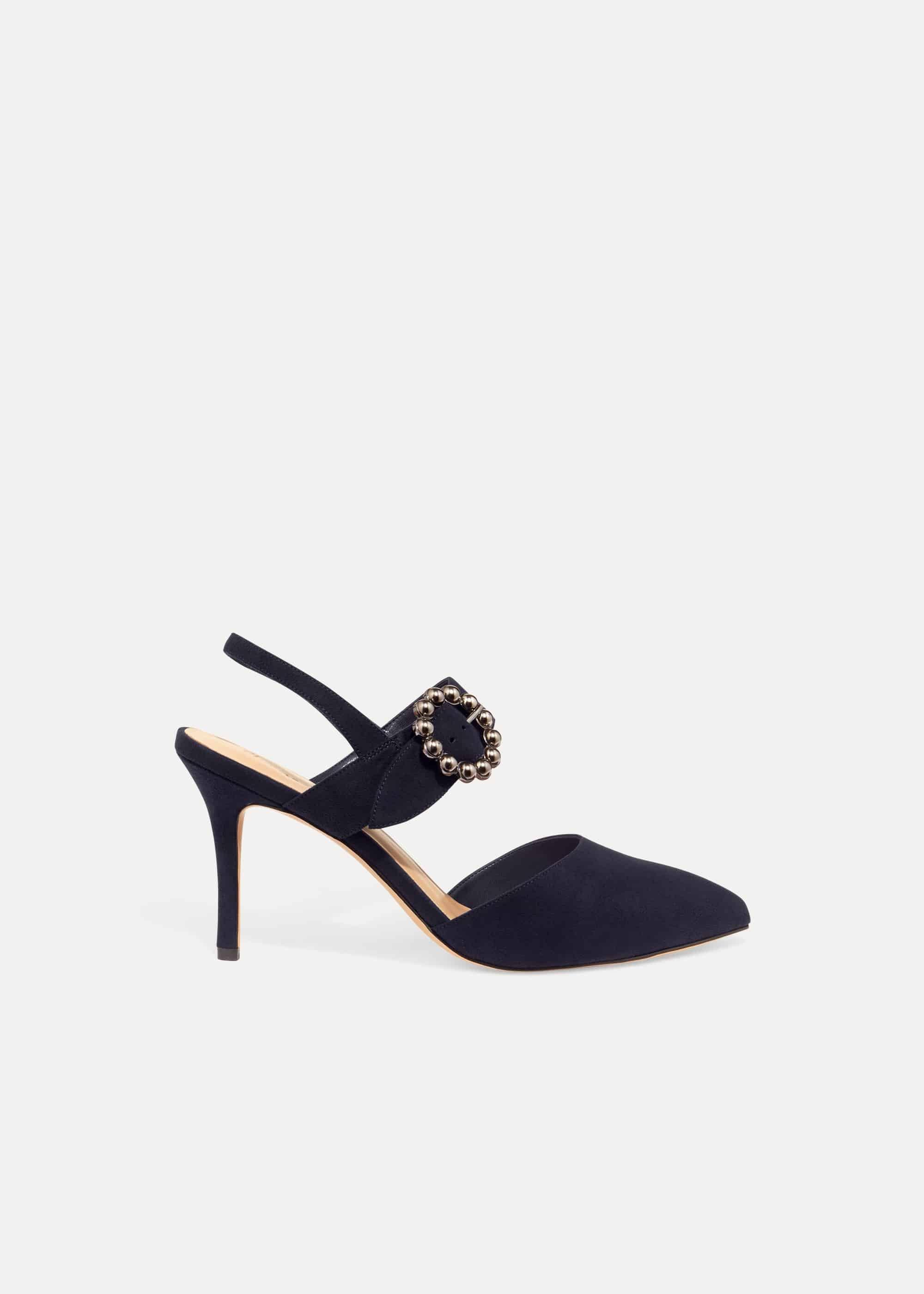 Joss Jeweled Buckle Court Shoes