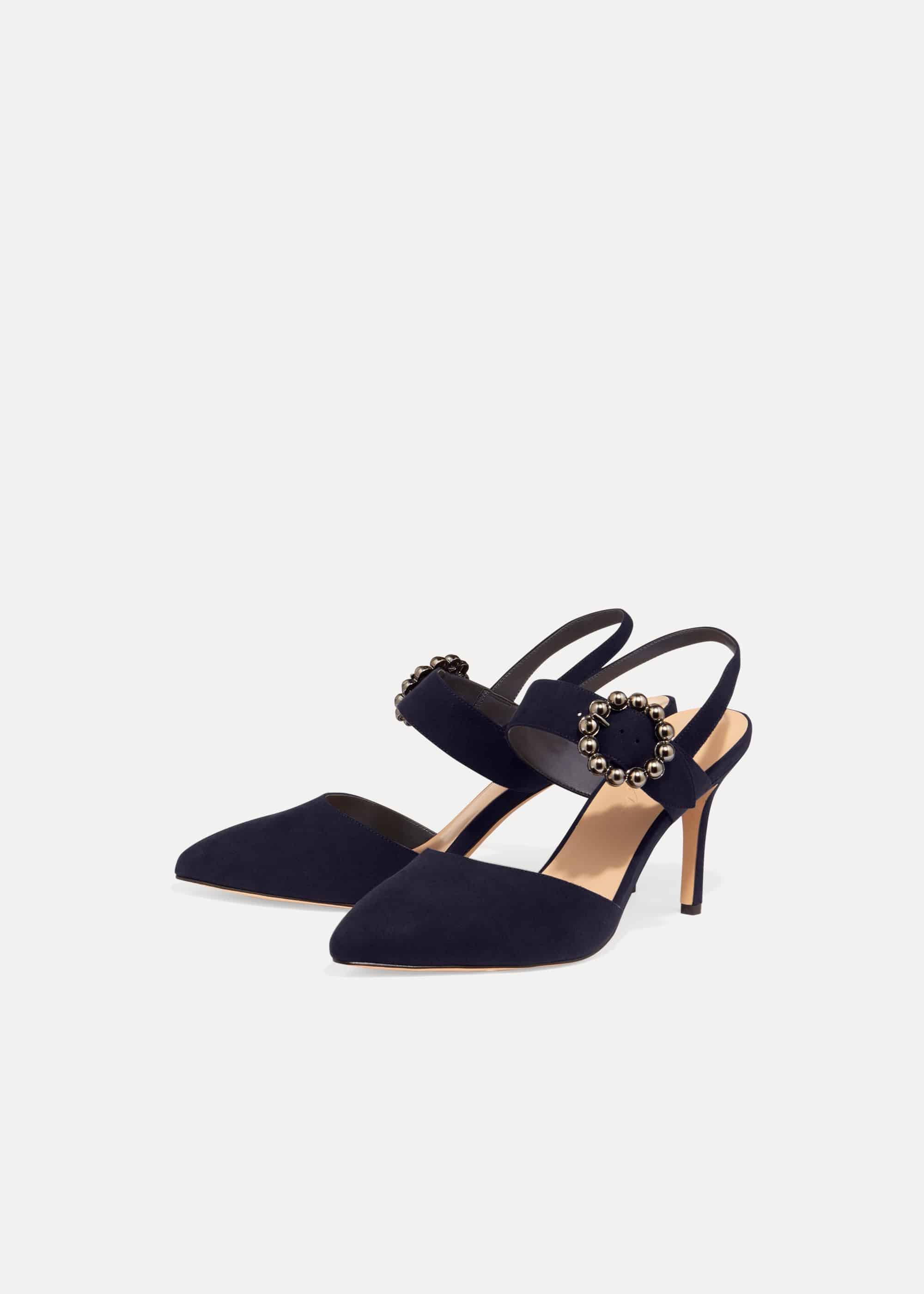 Joss Jeweled Buckle Court Shoes