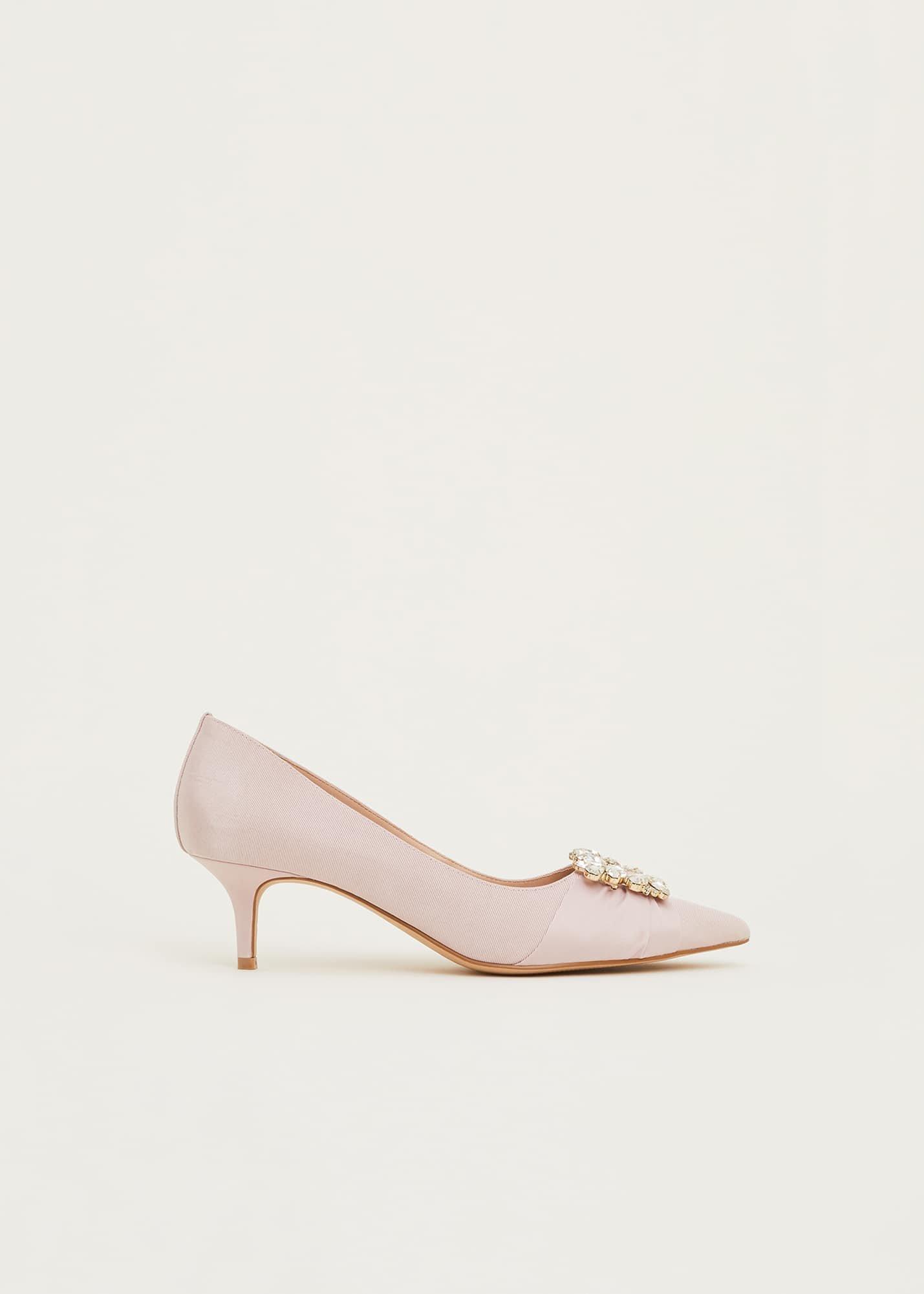 Dasha Grosgrain Jewelled Kitten Heel