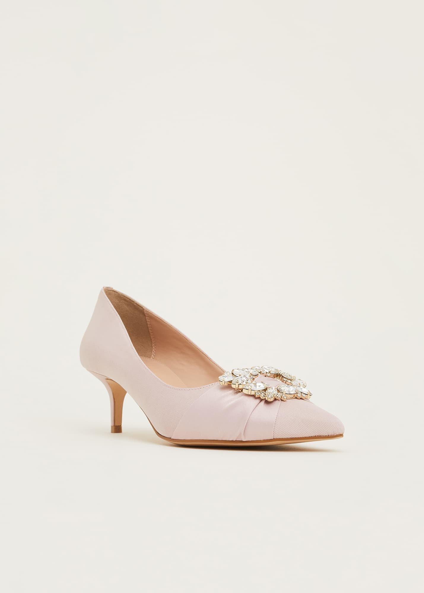 Dasha Grosgrain Jewelled Kitten Heel