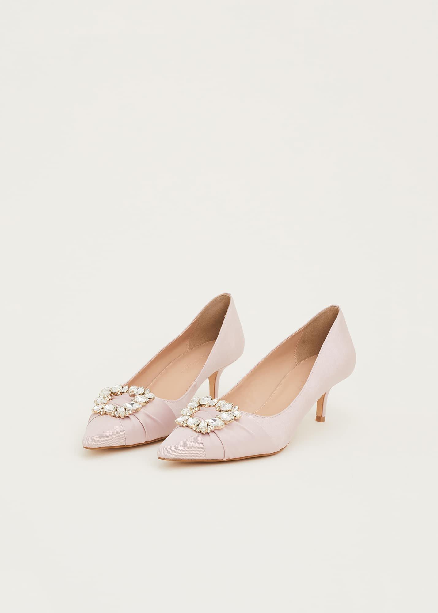 Dasha Grosgrain Jewelled Kitten Heel