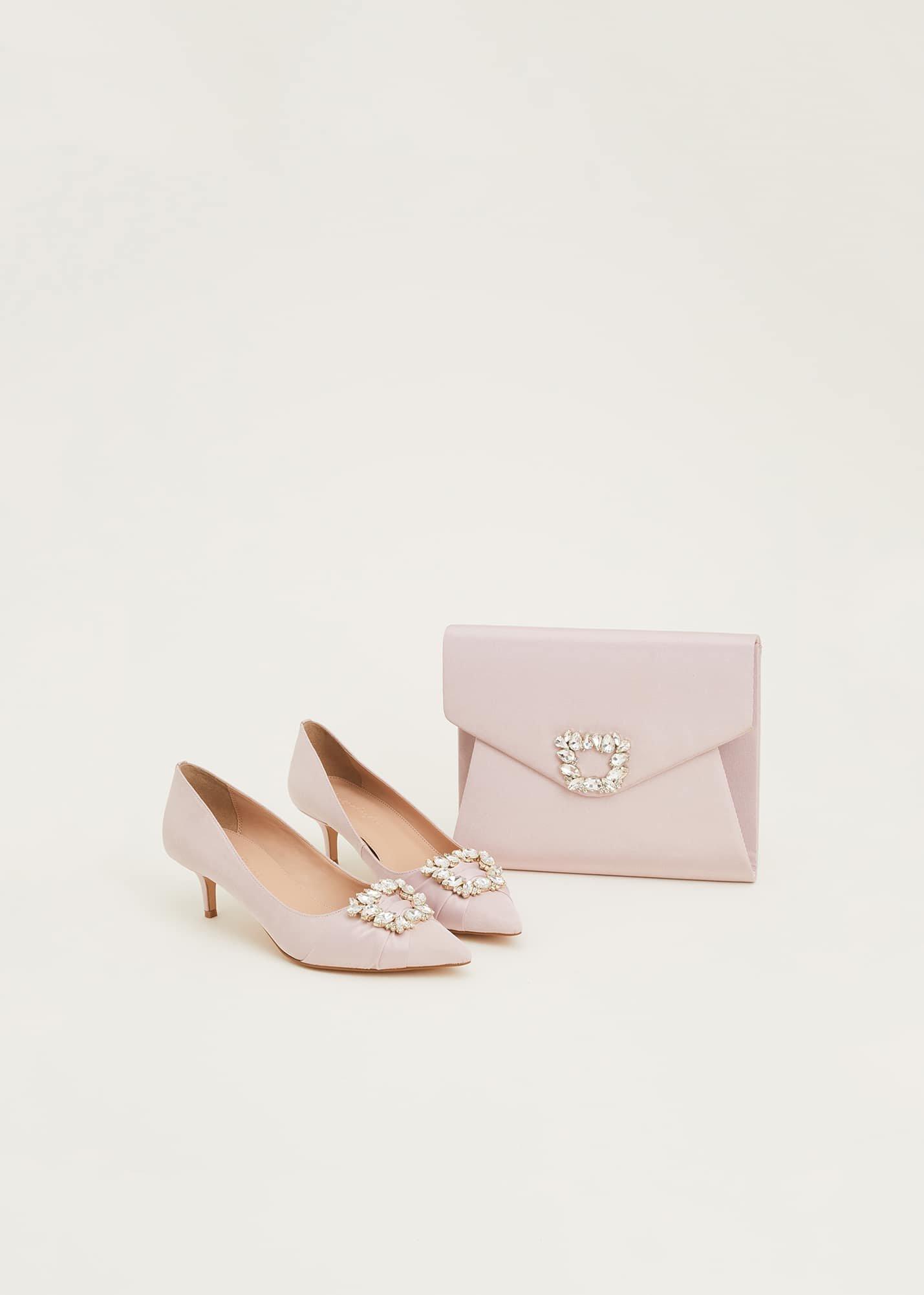 Dasha Grosgrain Jewelled Kitten Heel