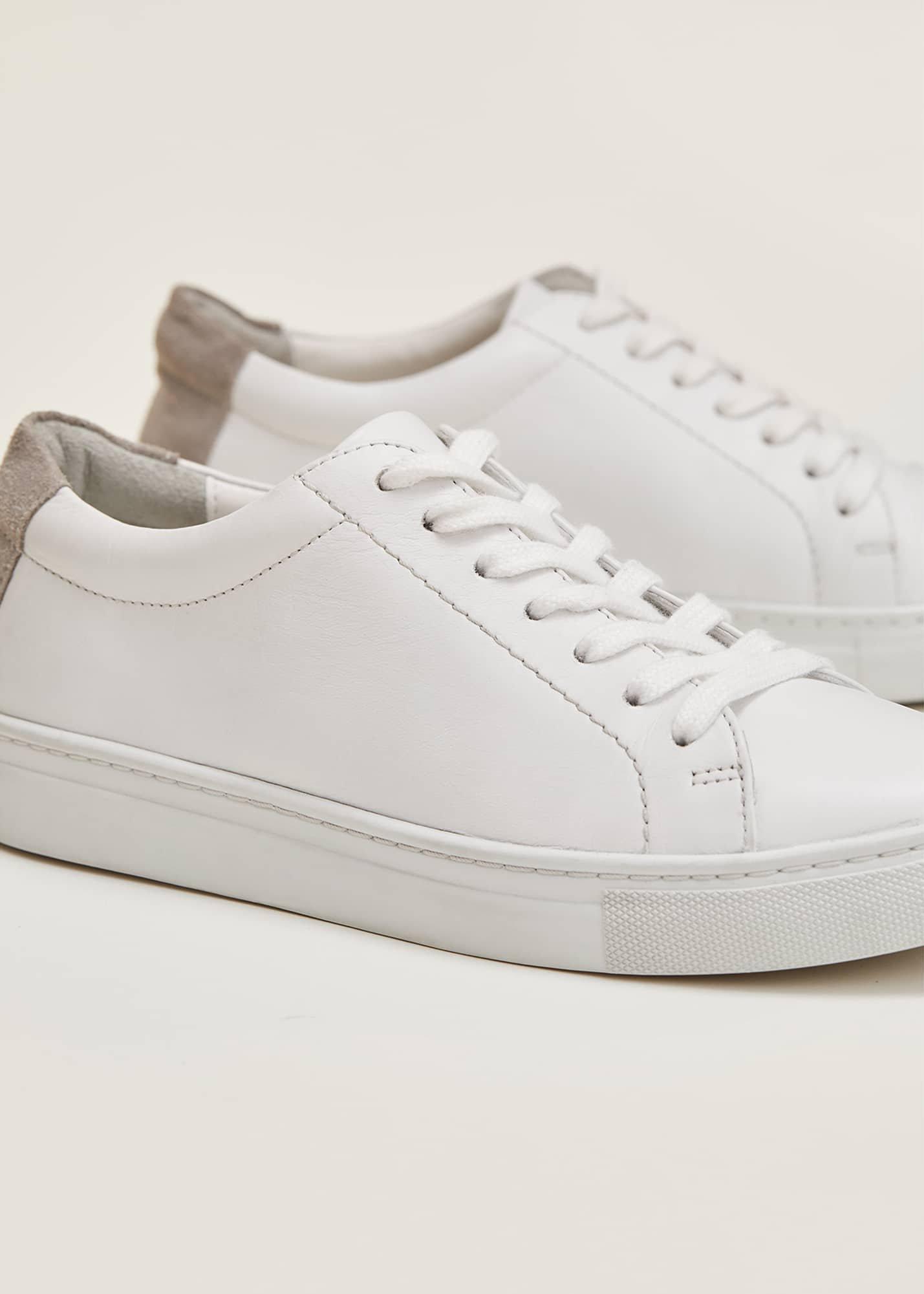Fleur White Leather Trainers