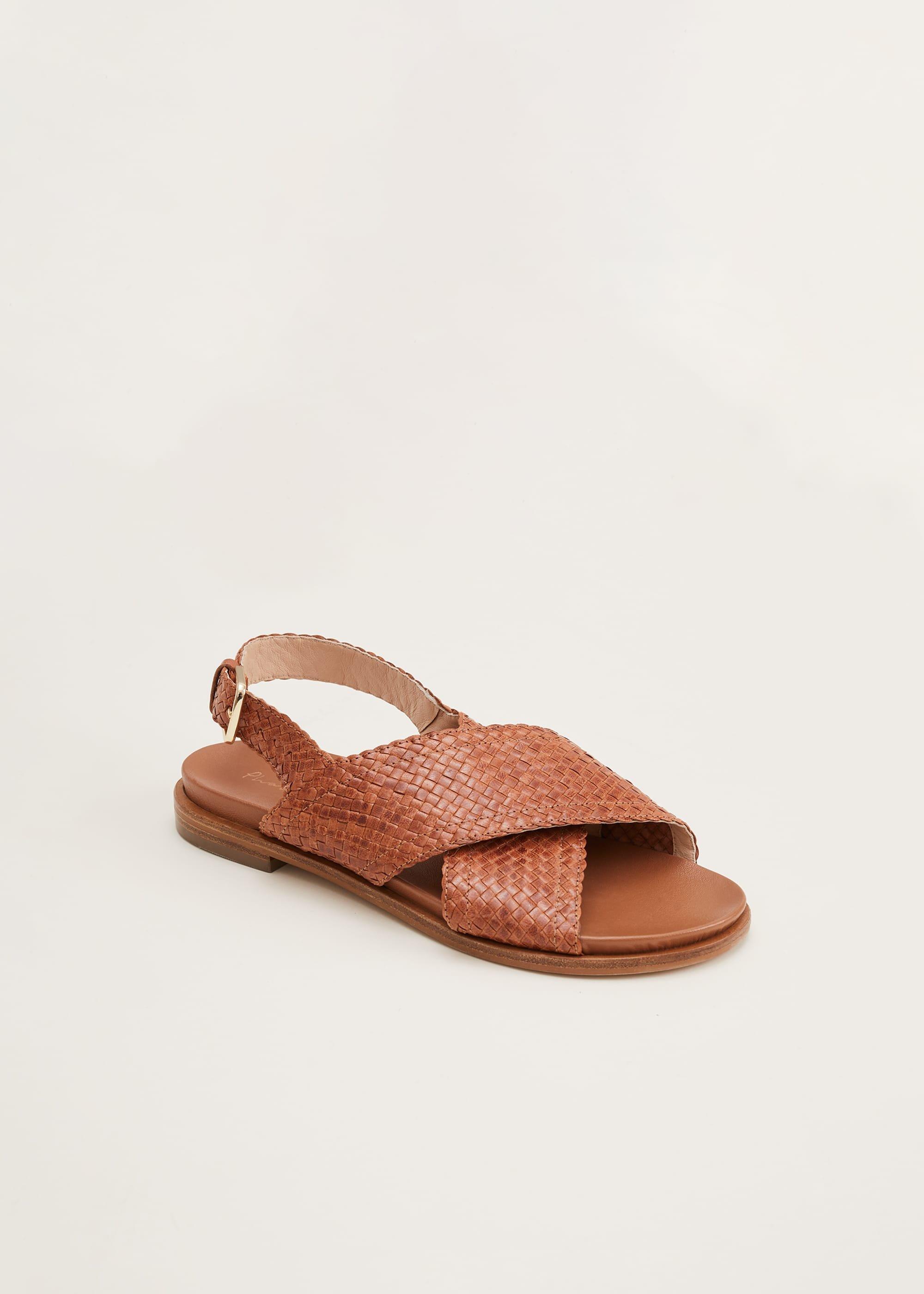 Elle Leather Crossover Sandals