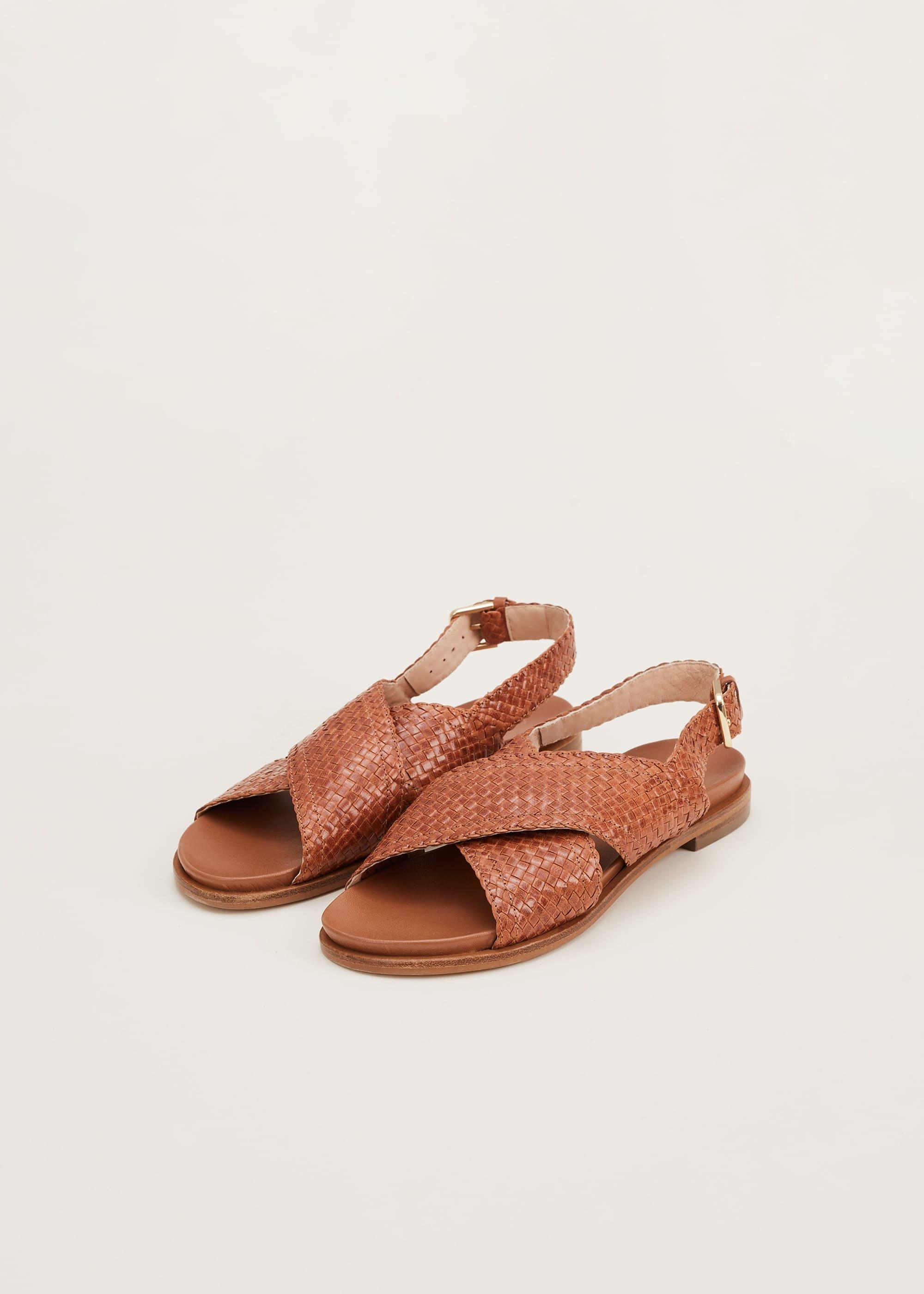 Elle Leather Crossover Sandals