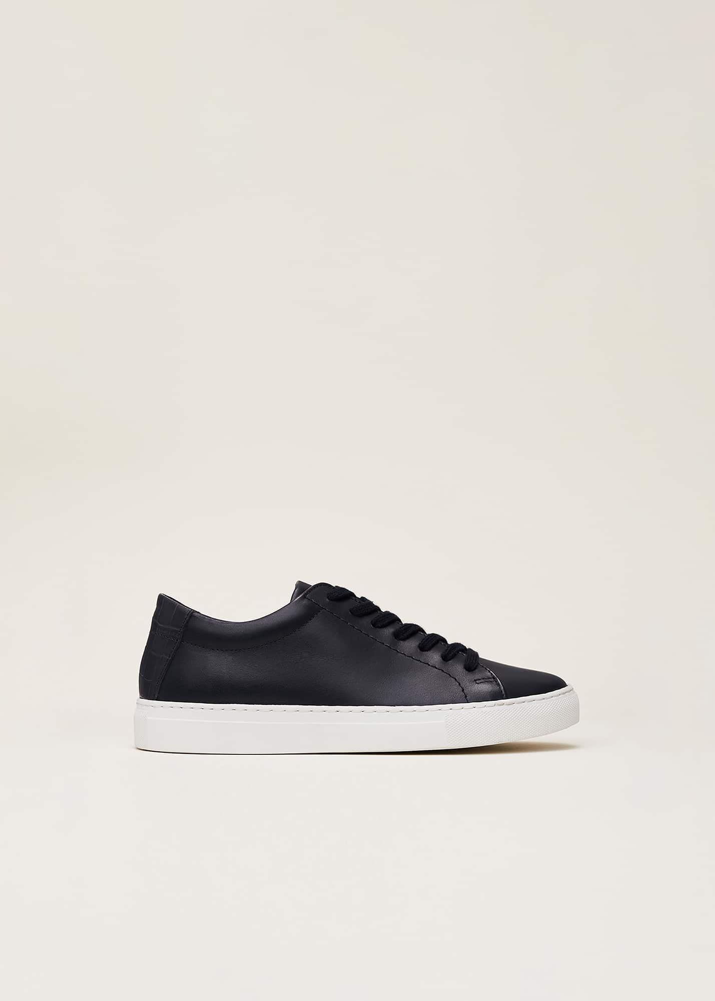 Rosanna Navy Leather Trainers