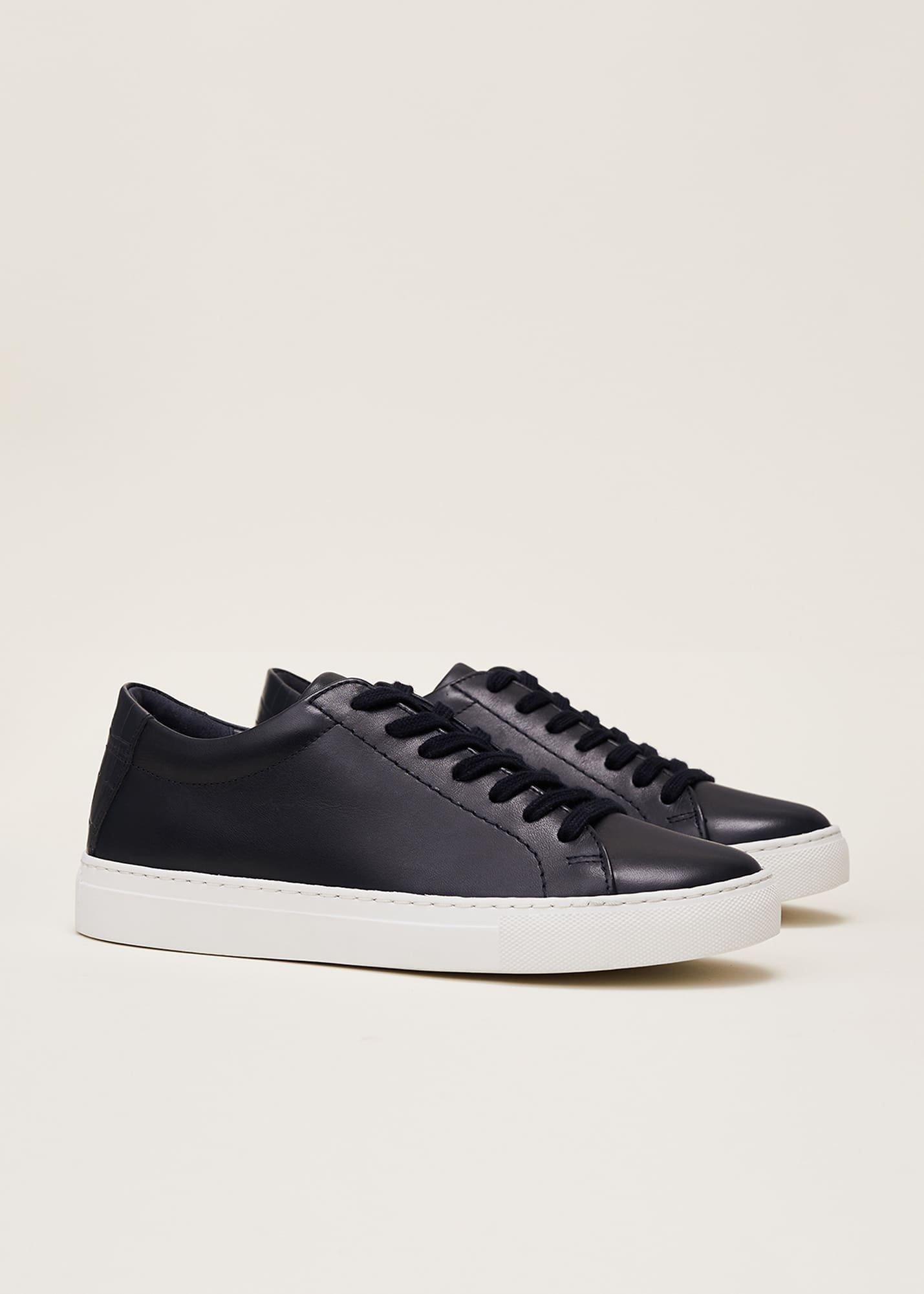 Rosanna Navy Leather Trainers