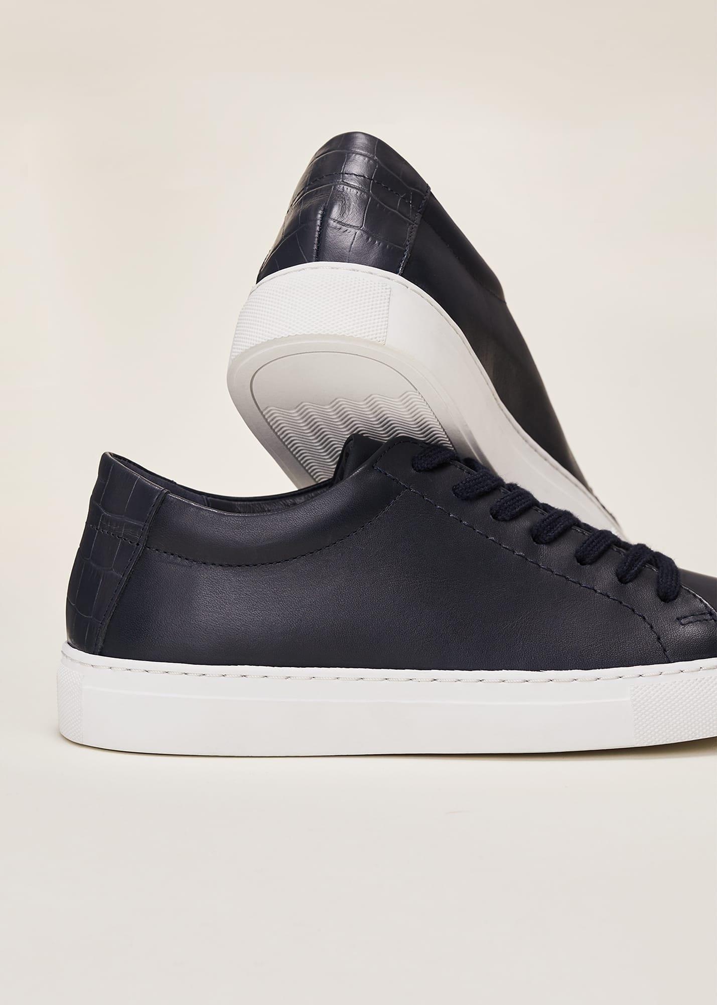 Rosanna Navy Leather Trainers