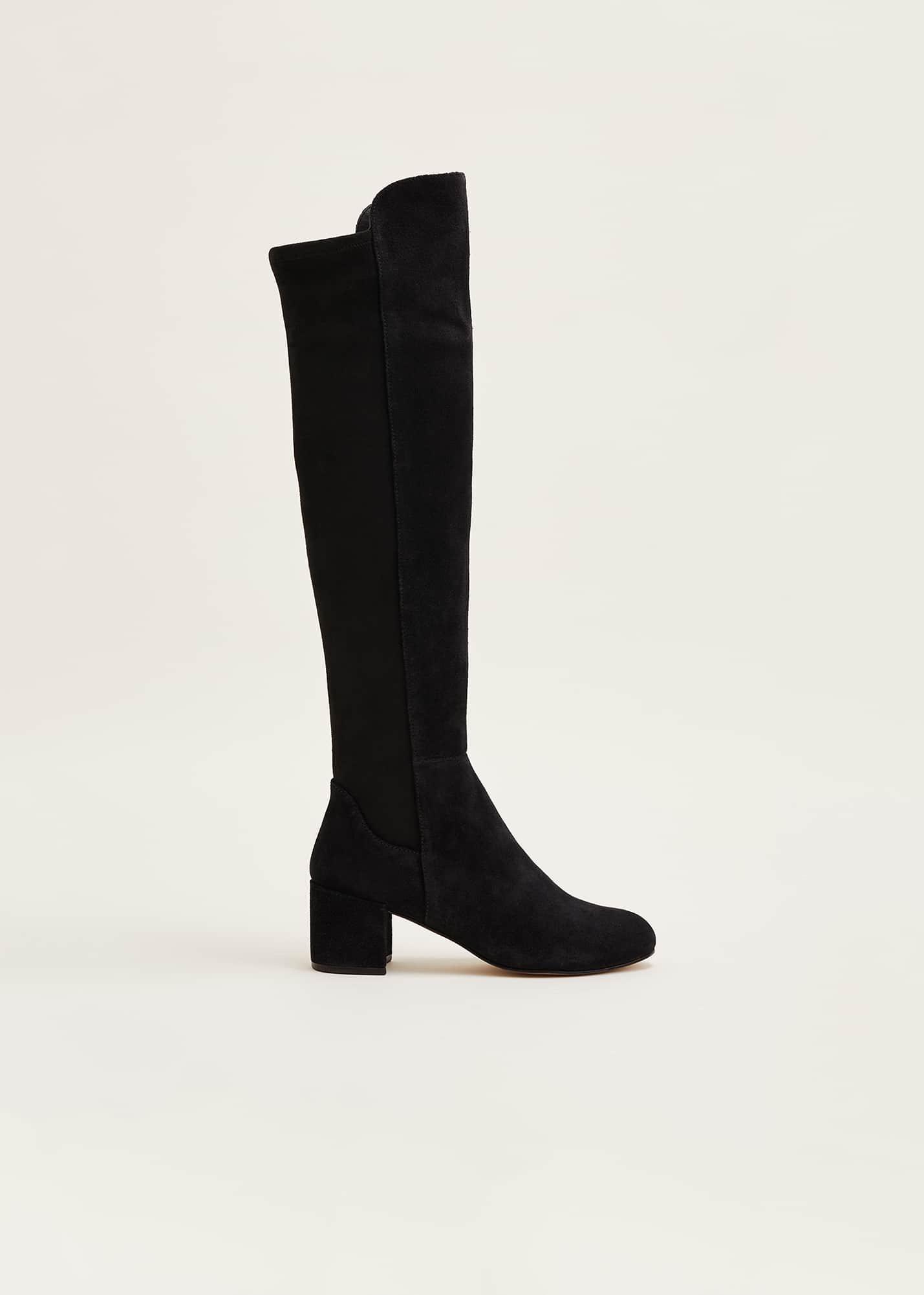 Milly Black Suede Knee Boots