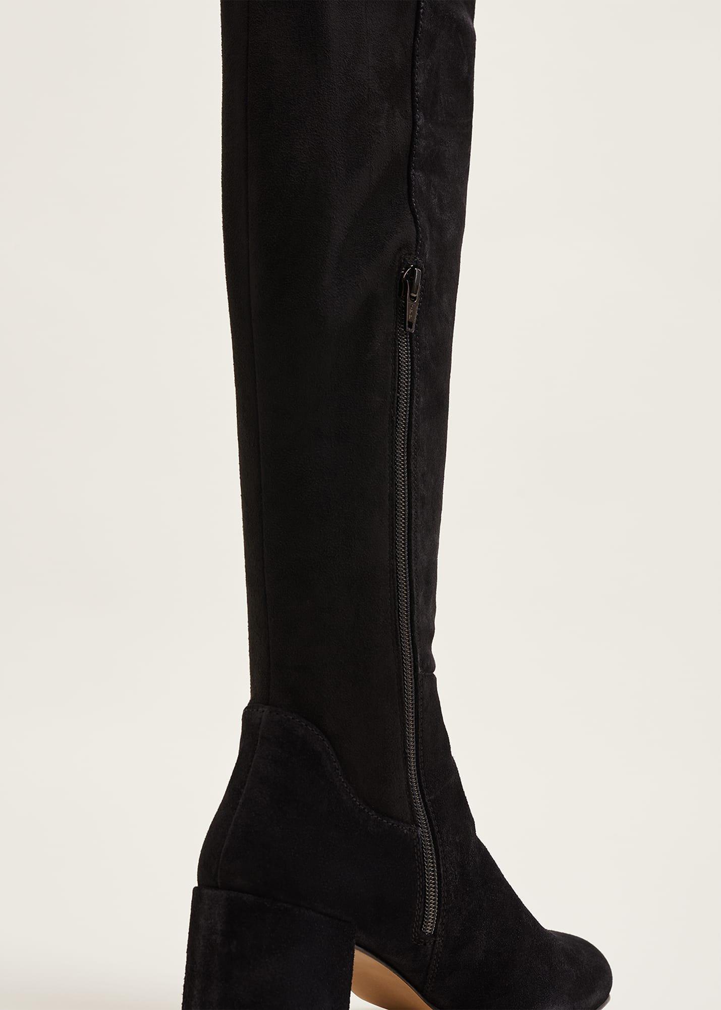 Milly Black Suede Knee Boots