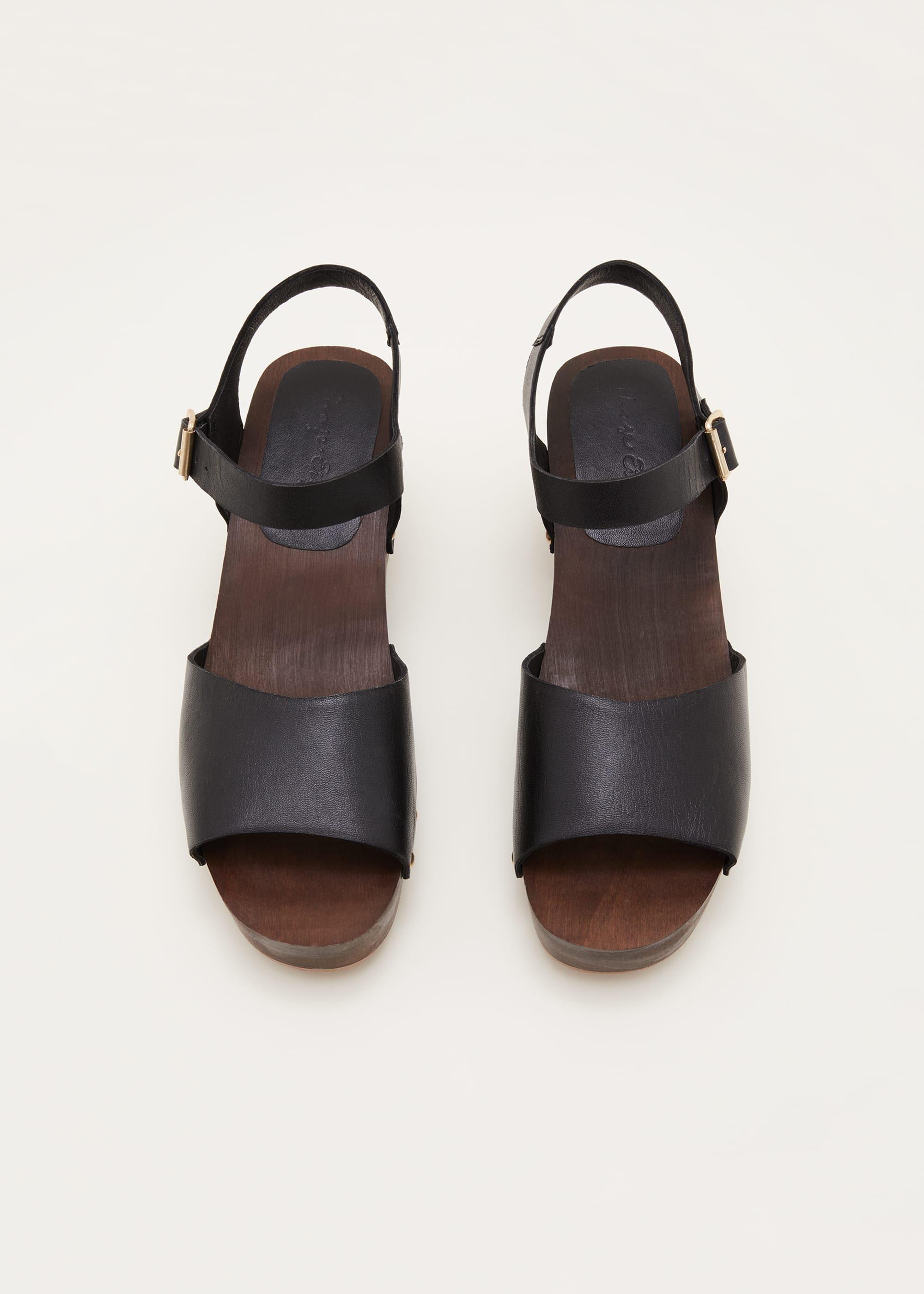 Leather Heel Sandal Clog