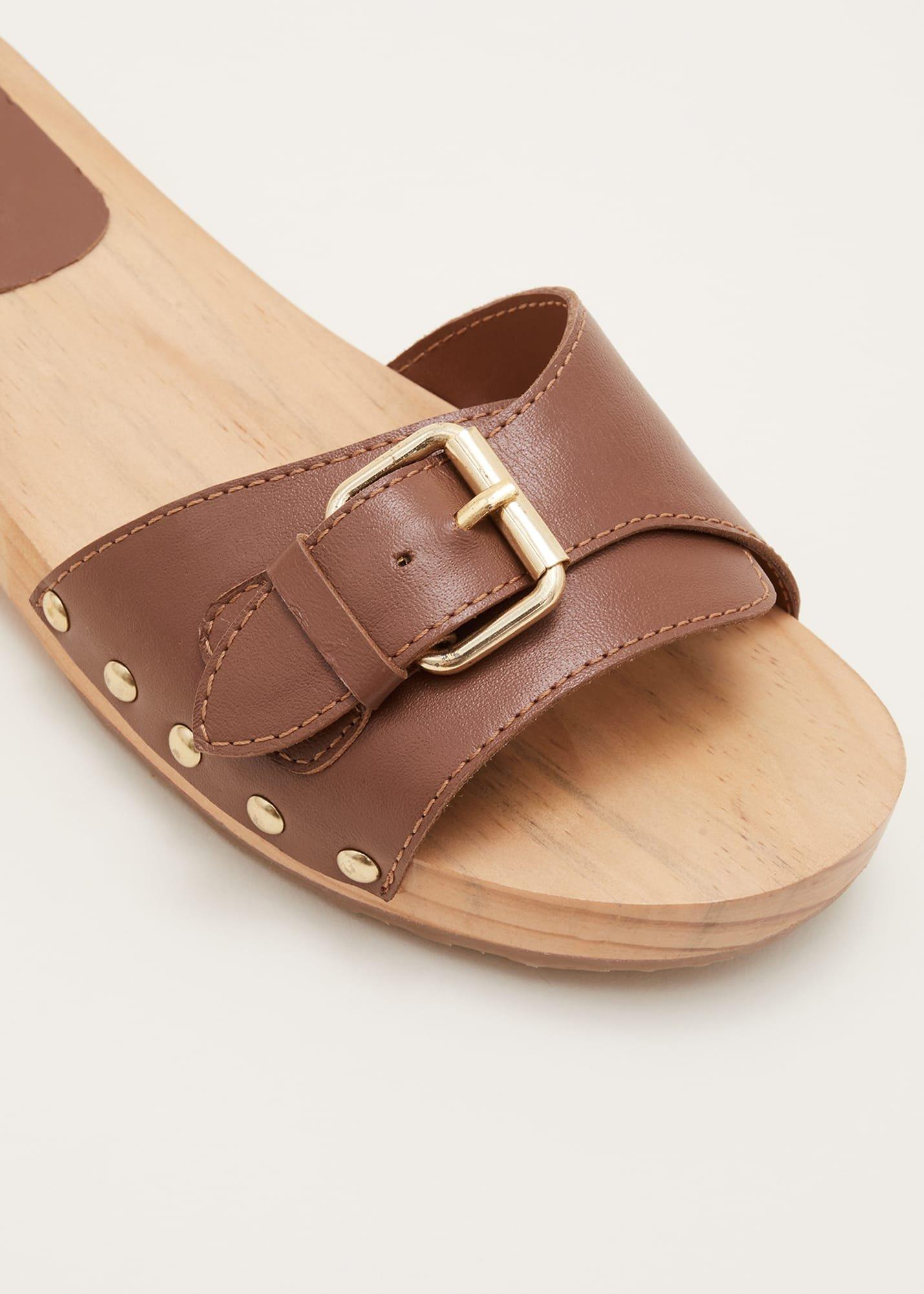 Buckle Front Clog Sandal