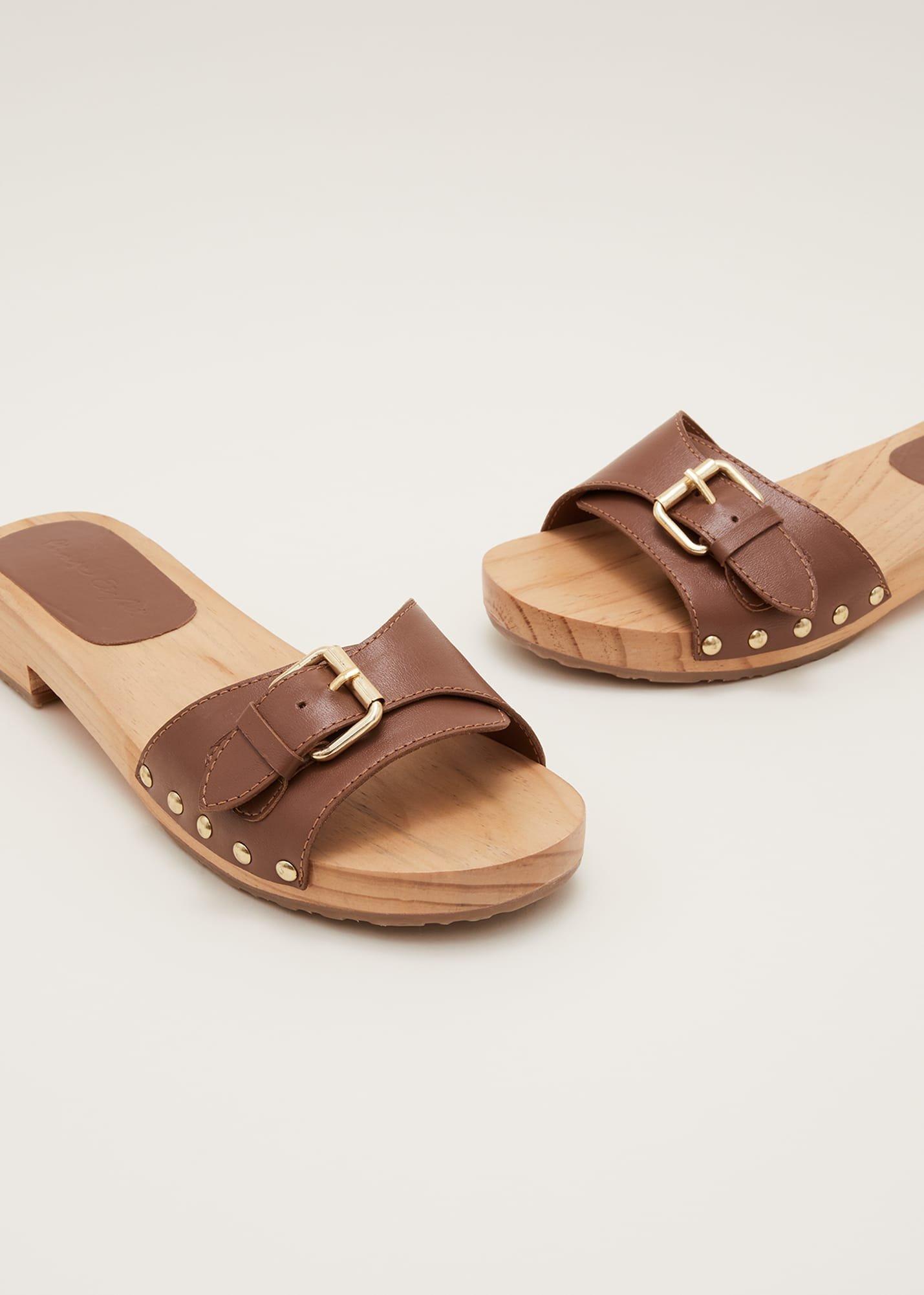 Buckle Front Clog Sandal