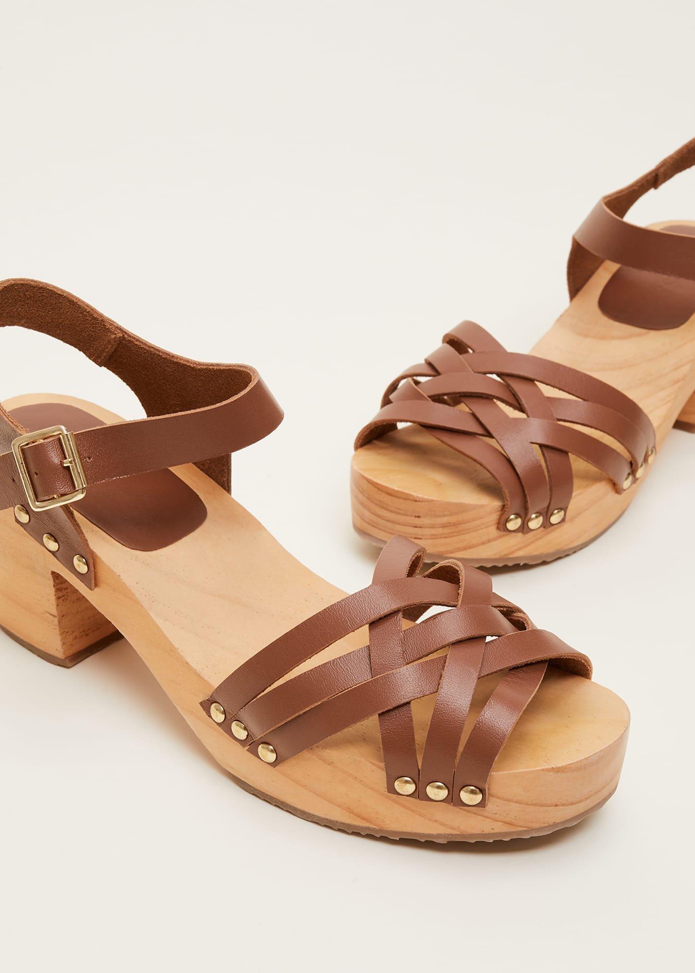 Woven Clog Heel Sandal