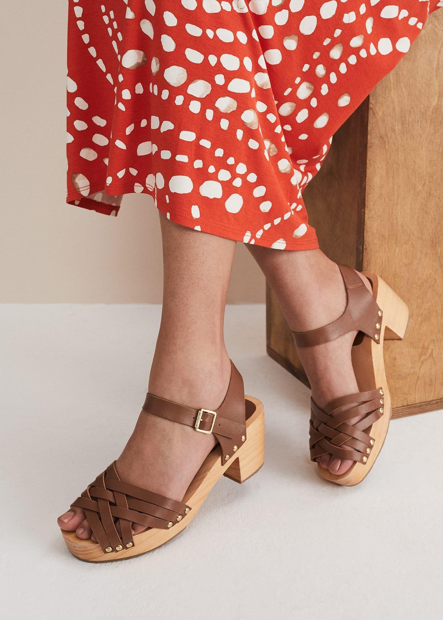 Woven Clog Heel Sandal