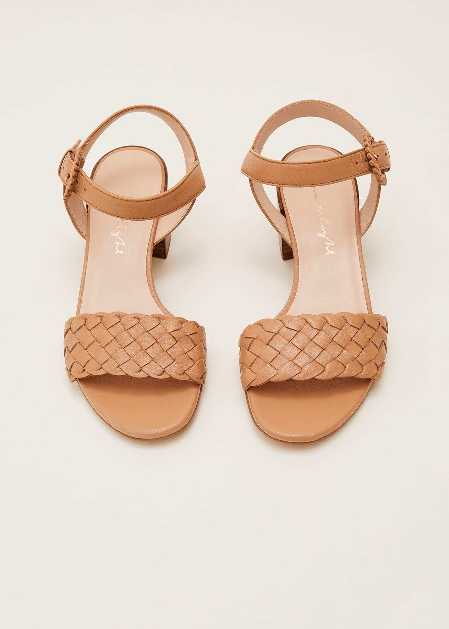Plaited Leather Heel Sandal