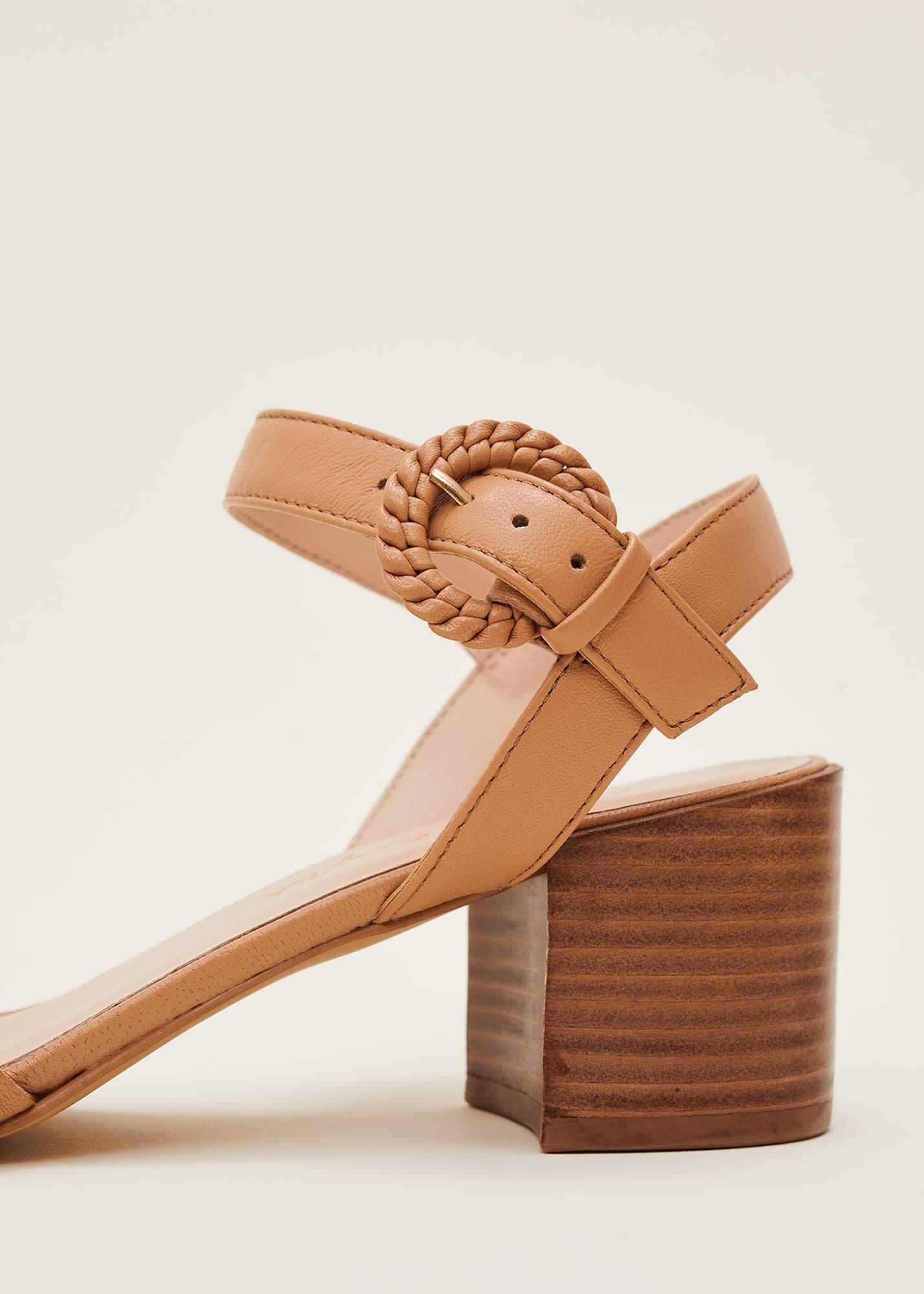 Plaited Leather Heel Sandal