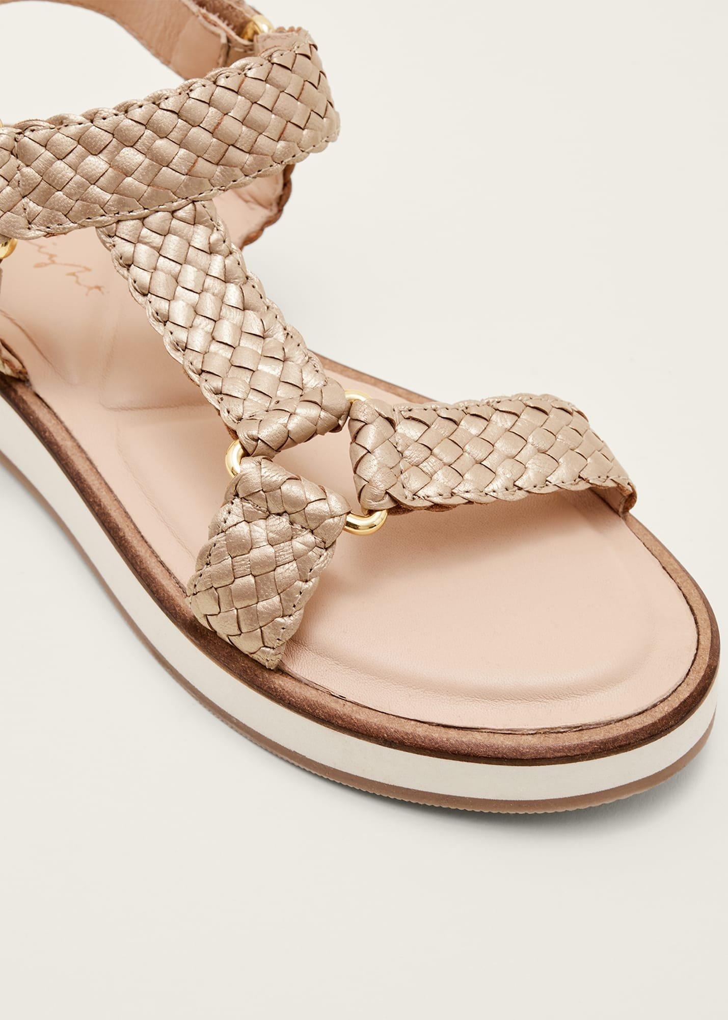 Leather Weave Velcro Sandal