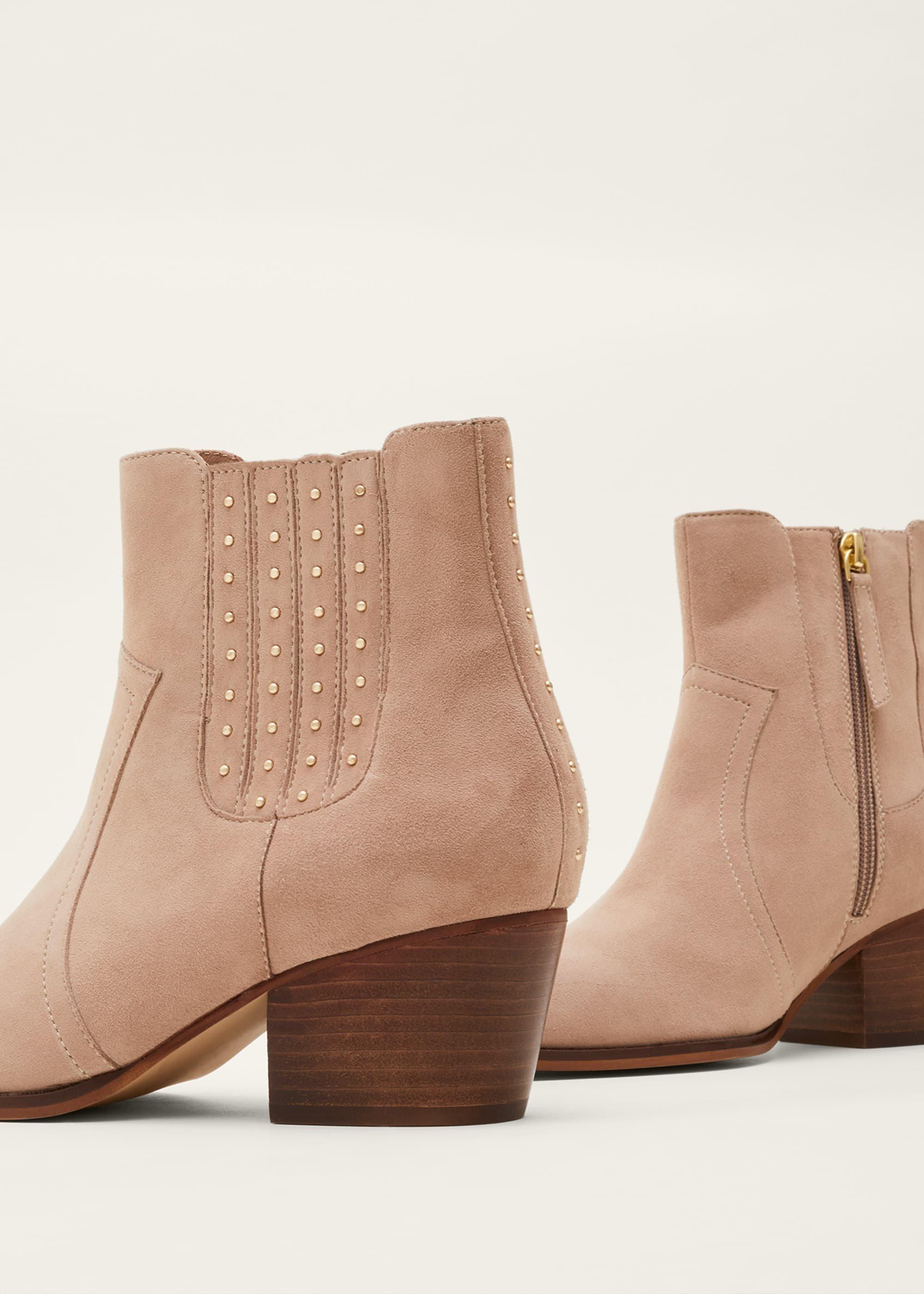 Cowboy Suede Ankle Boots