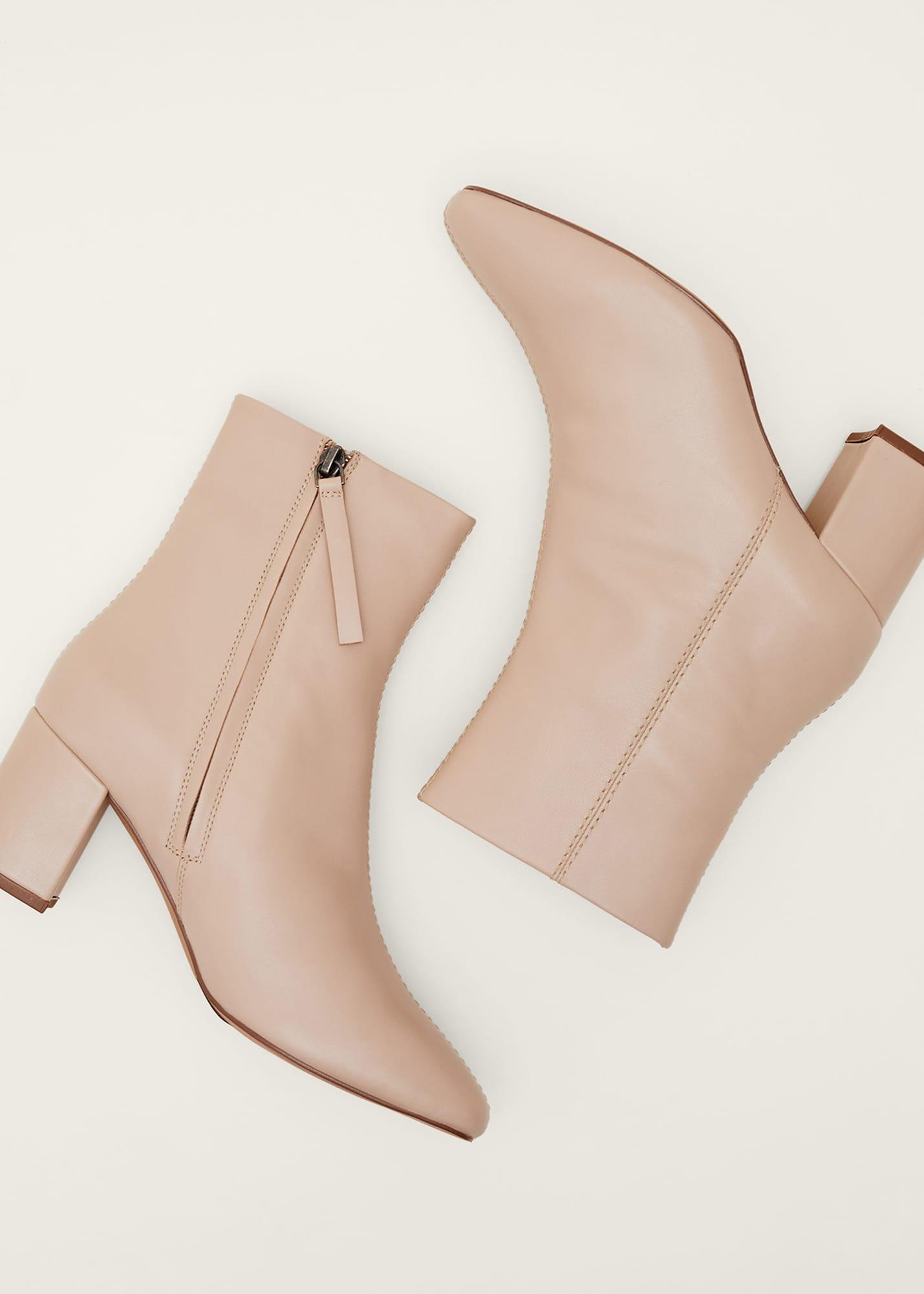 Stitched Leather Ankle Boot